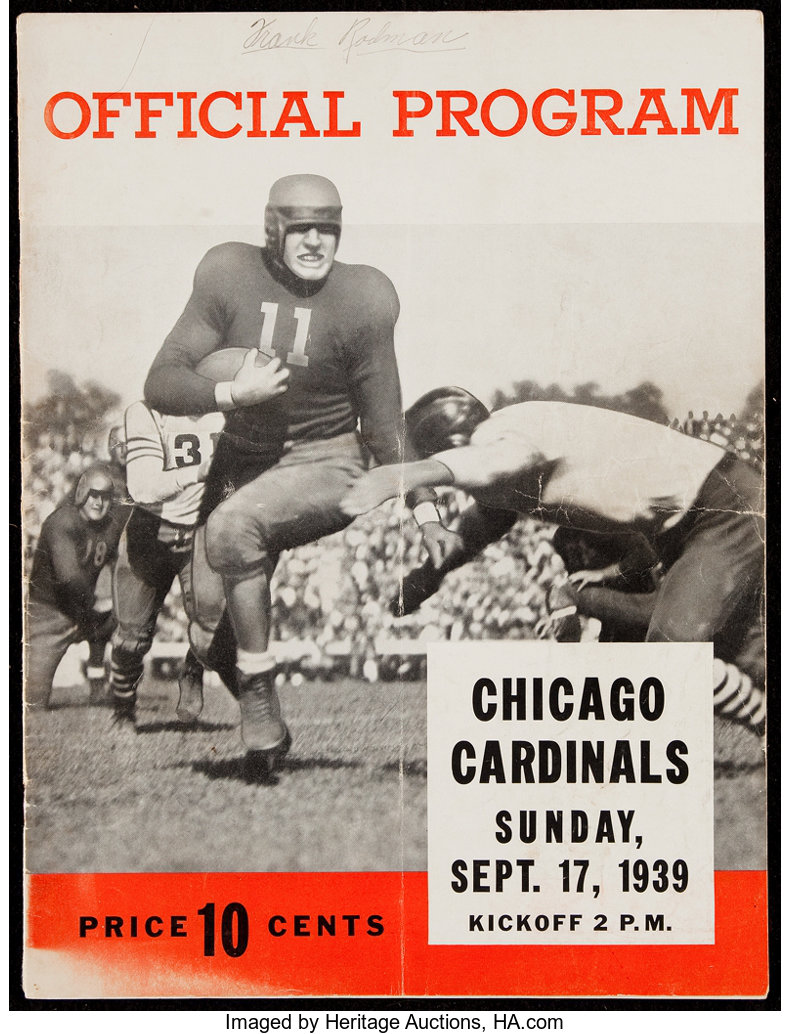 Lot Detail - NOV. 6, 1939 CHICAGO BEARS VS. GREEN BAY PACKERS NFL GAME  PROGRAM