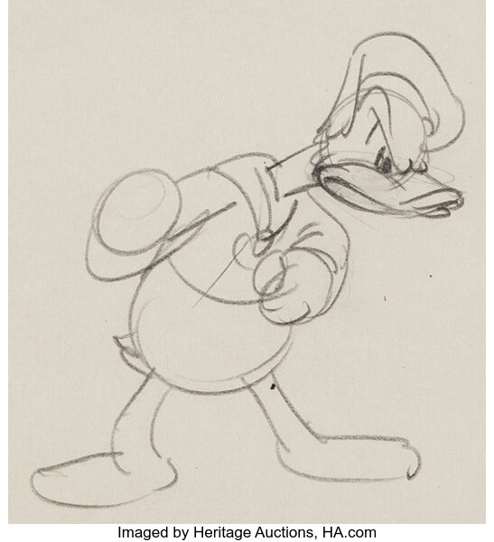 Donald Duck Animation Drawings Sequence Of 6 Walt Disney C