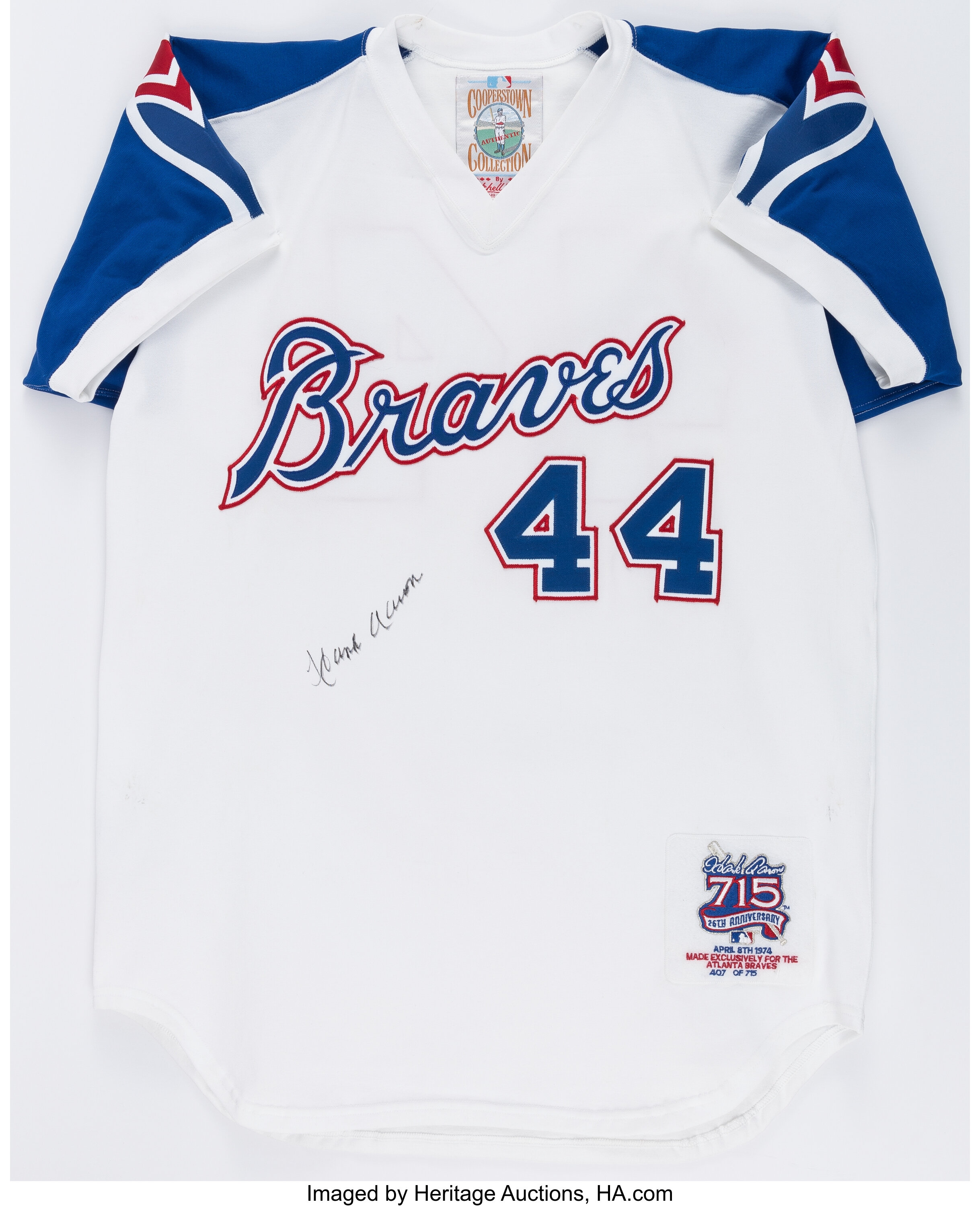 Hank Aaron 44 STICKER DECAL Atlanta Braves Jersey Autograph 