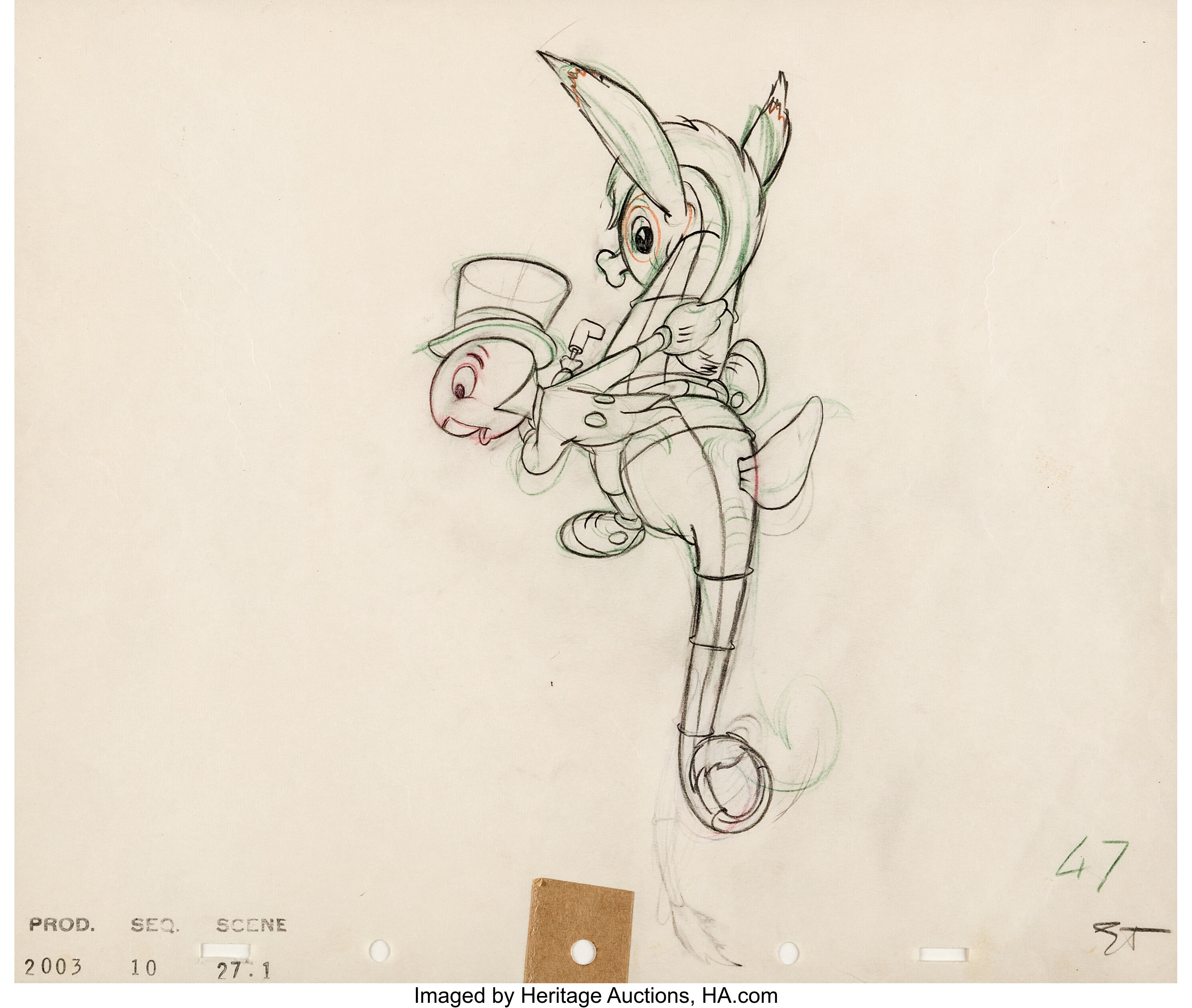 pinocchio jiminy cricket drawing