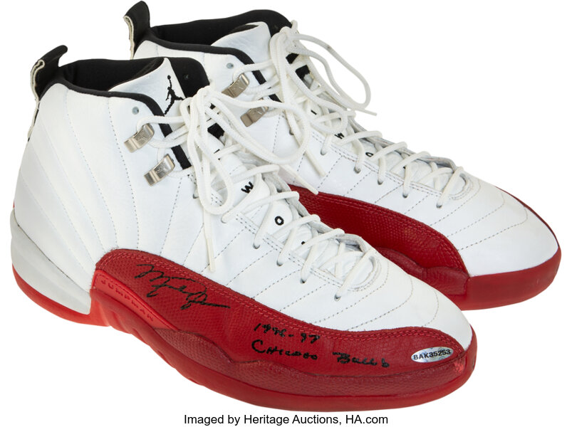 1996-97 Michael Jordan Game Worn & Signed Air Jordan XII Sneakers