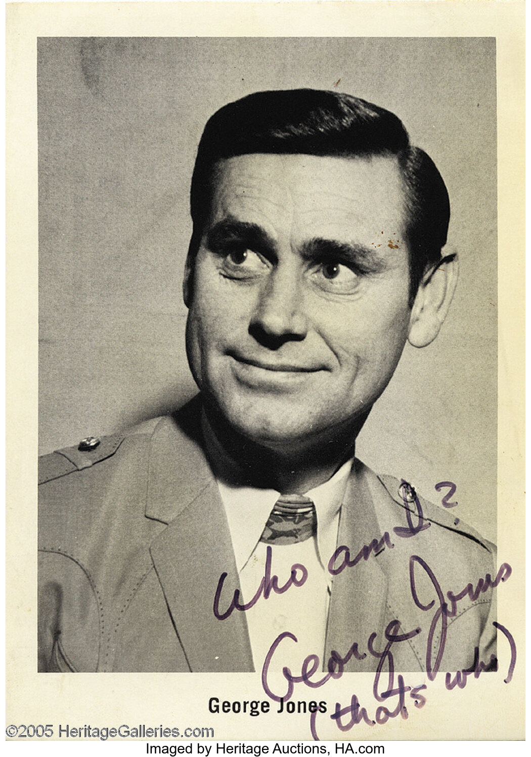 George Jones Vintage Signed Photo. This 5