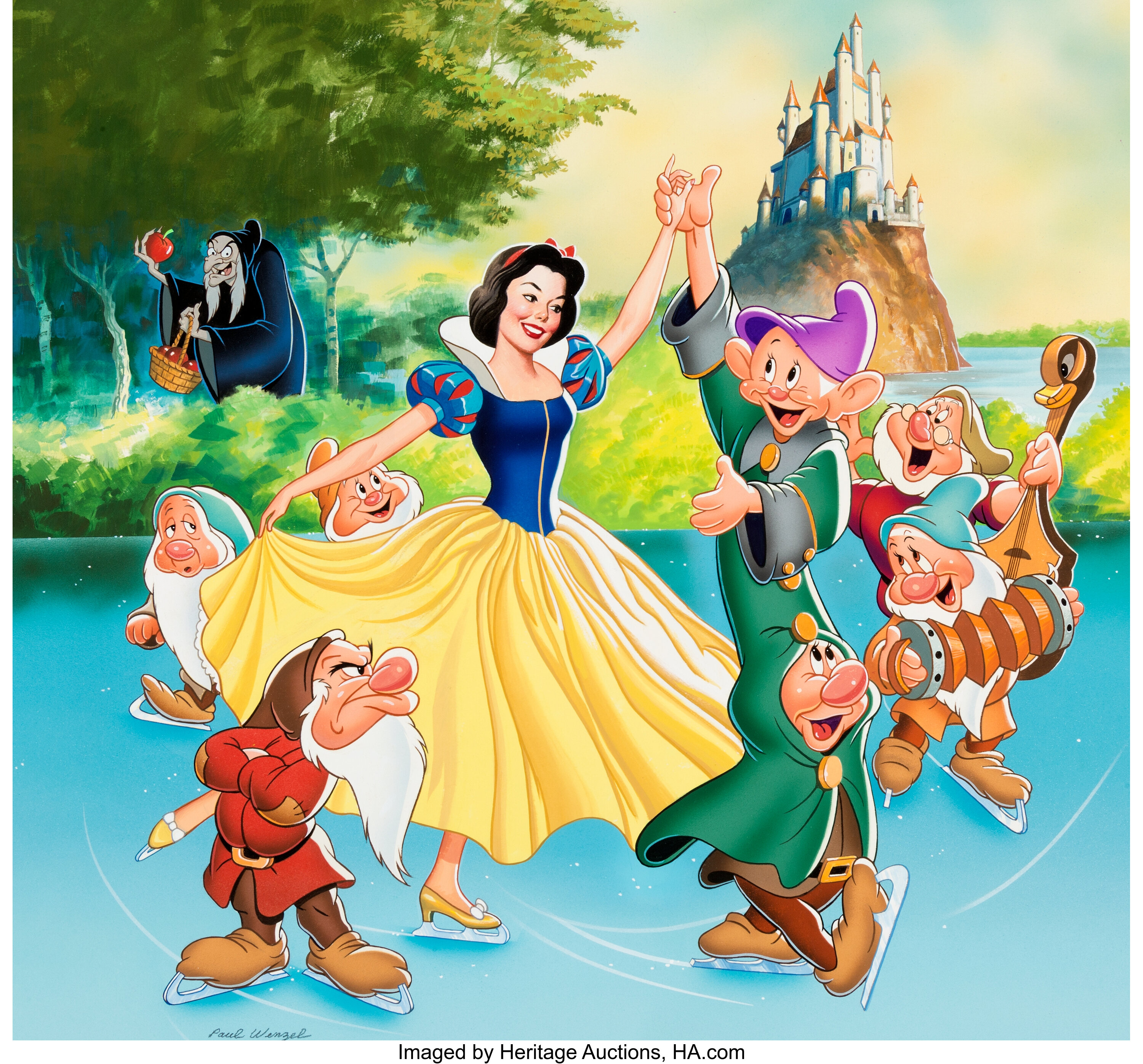 Disney On Ice Snow White Characters Tour Poster Illustration By Lot 