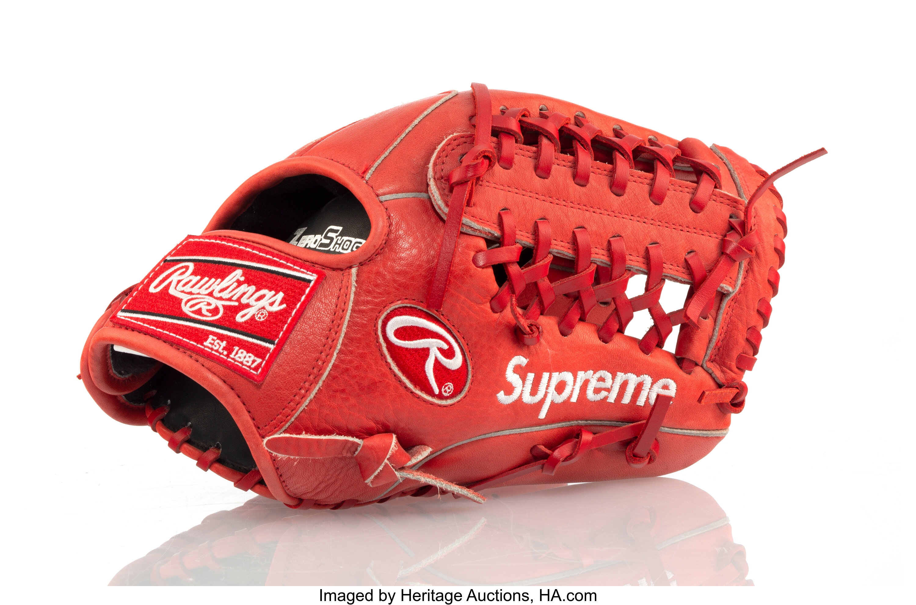 Supreme X Rawlings. Baseball Glove, 2012. Leather. 11-1/2 x 7 x | Lot