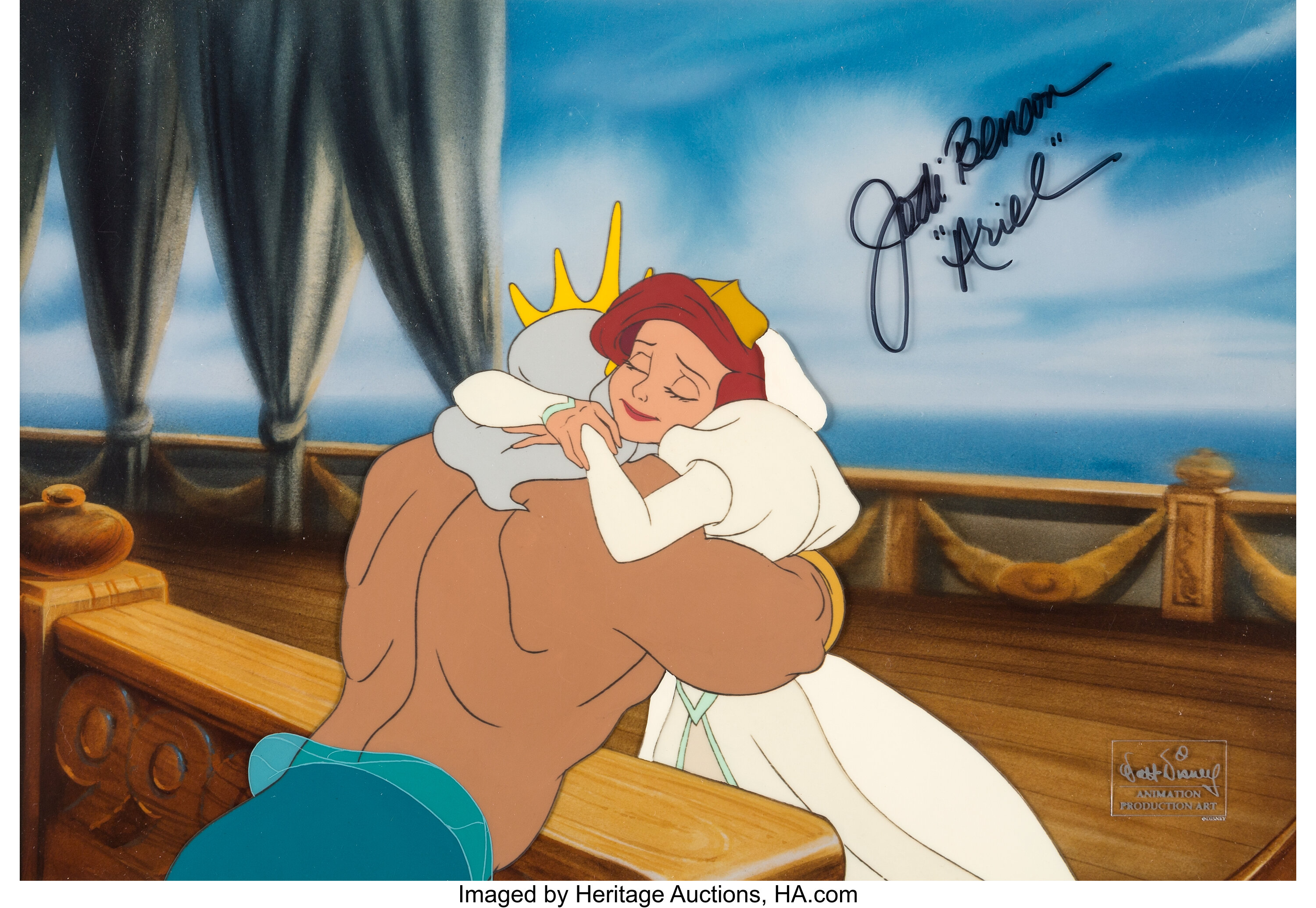 The Little Mermaid Ariel And King Triton Production Cel