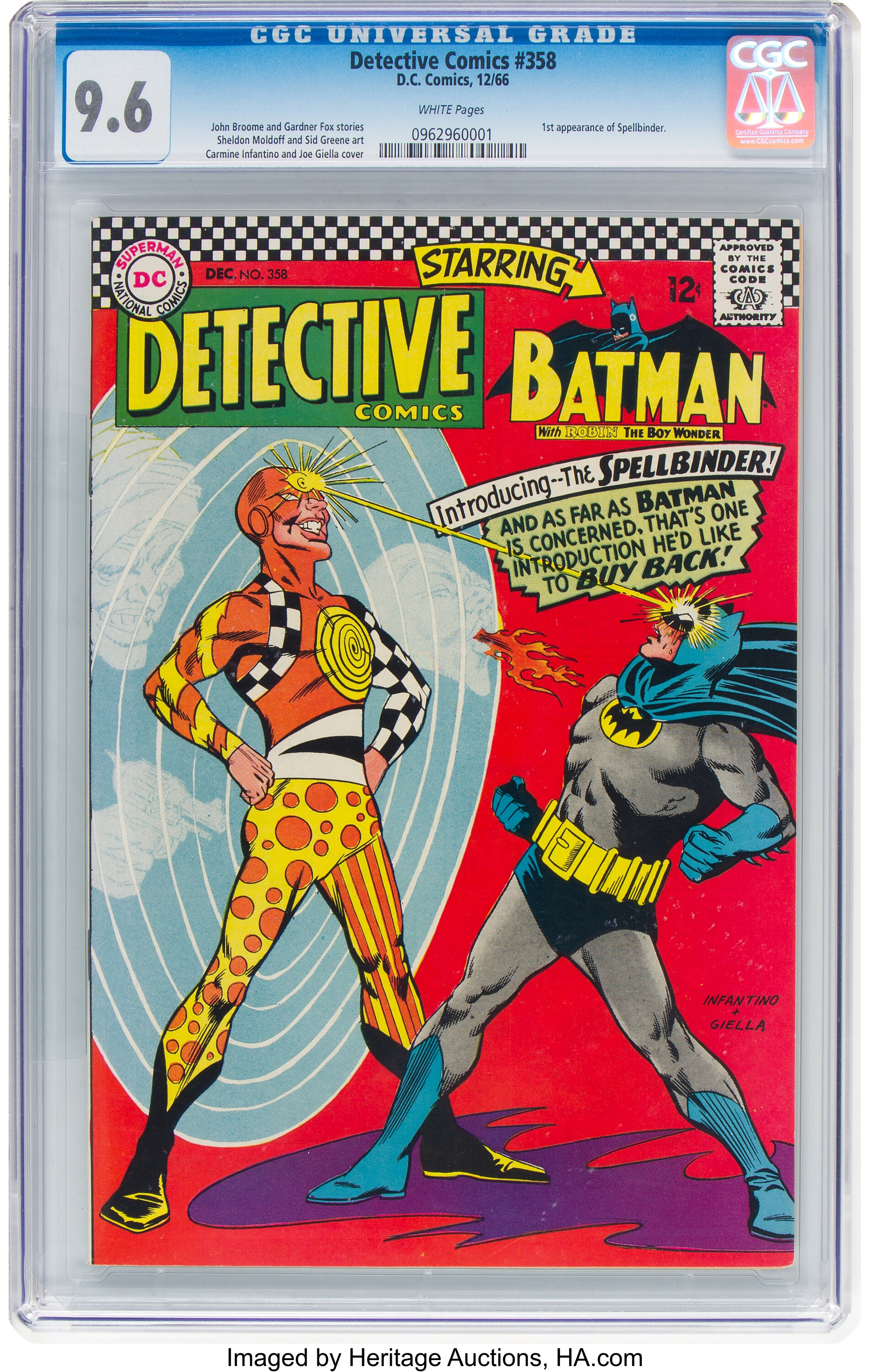 Detective Comics #358 (DC, 1966) CGC NM+  White pages.... Silver | Lot  #12412 | Heritage Auctions