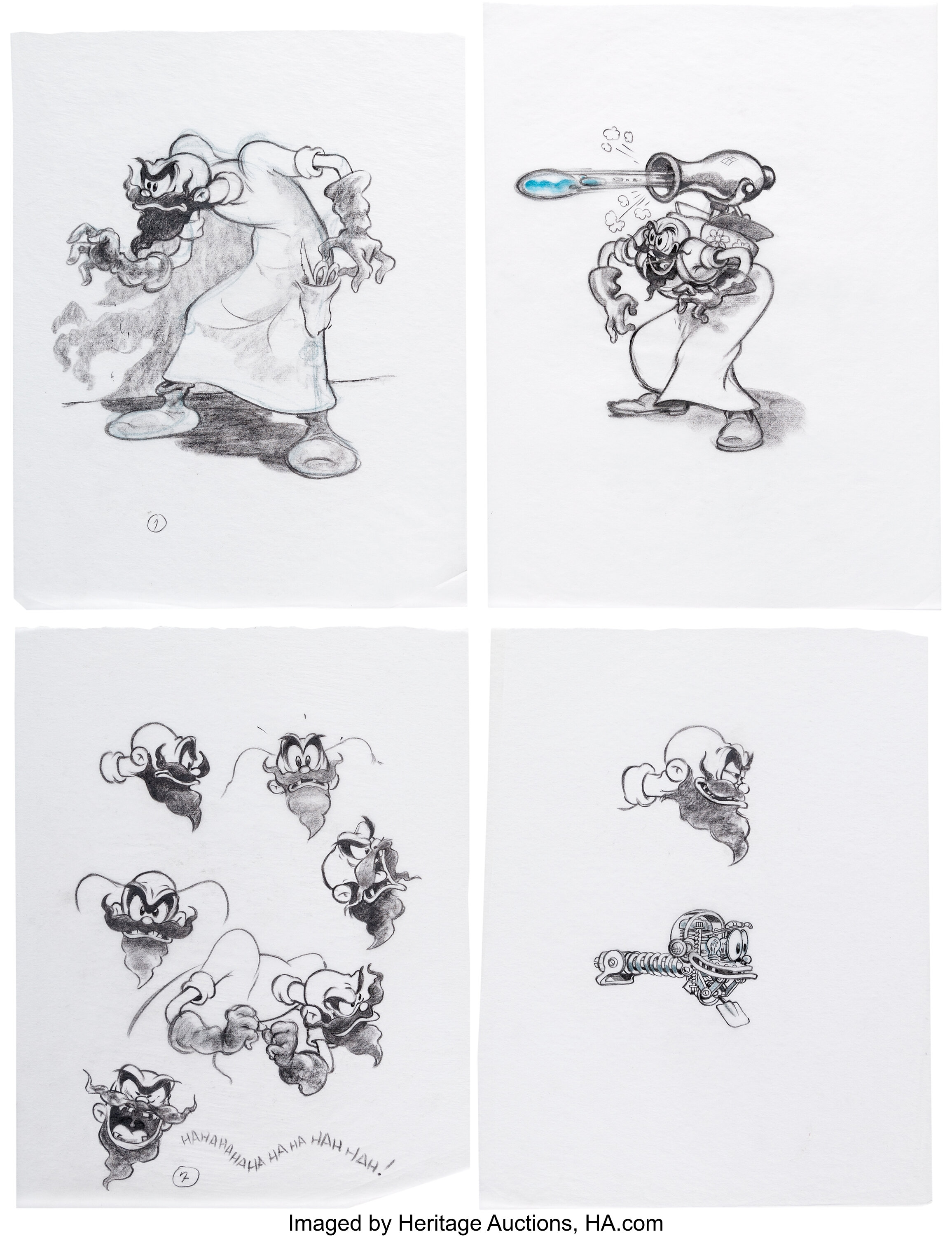 Epic Mickey Computer Game Character Development Drawings Original