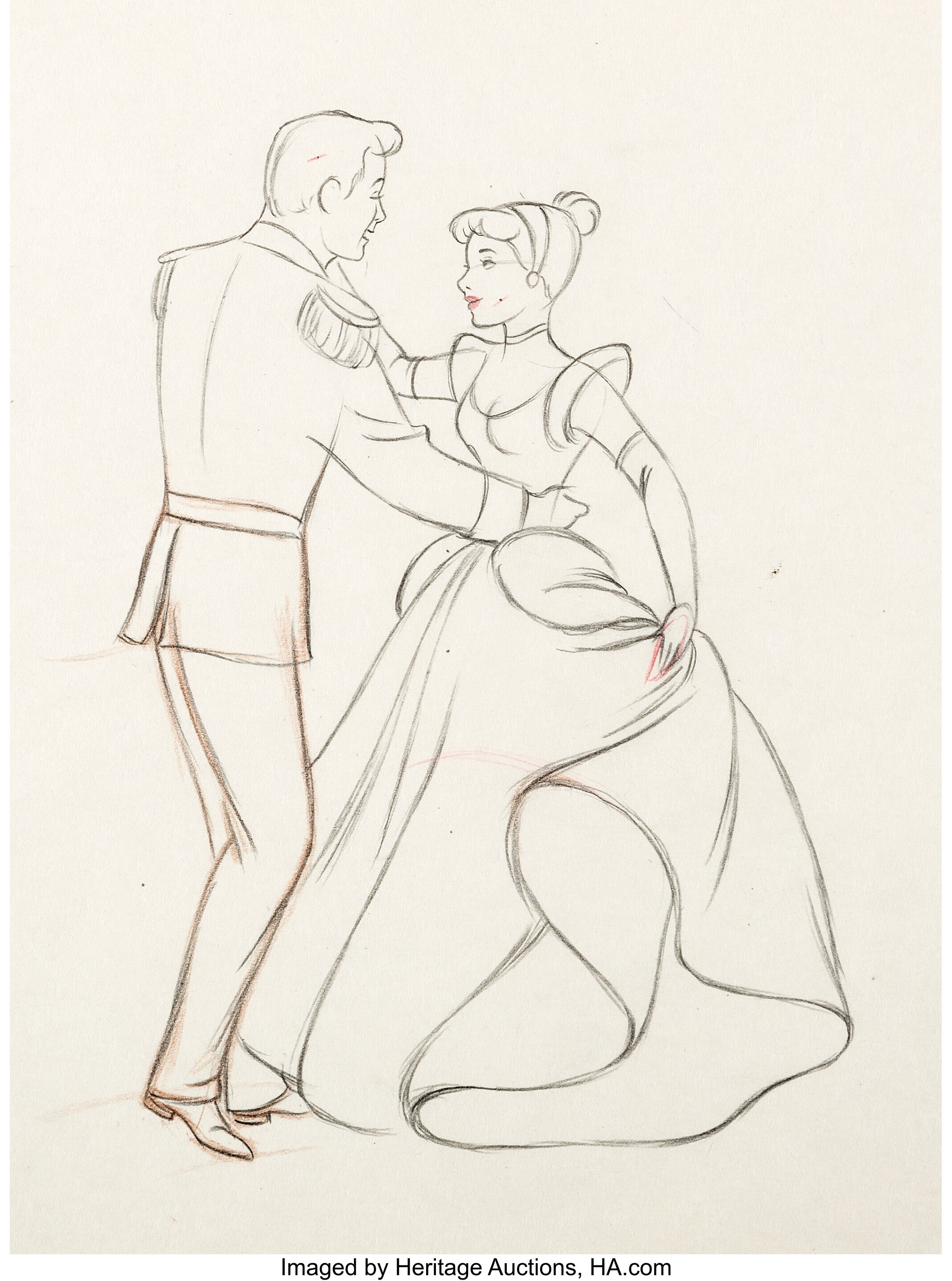 Cinderella Animation Drawing Original Art (Walt Disney, 1950).... Lot