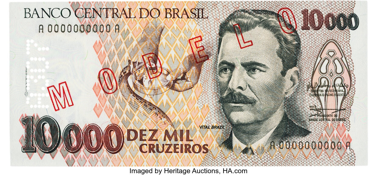 Brazil Banco Central Do Brasil 10000 Cruzeiros Nd 1991 93 Lot 20317 Heritage Auctions