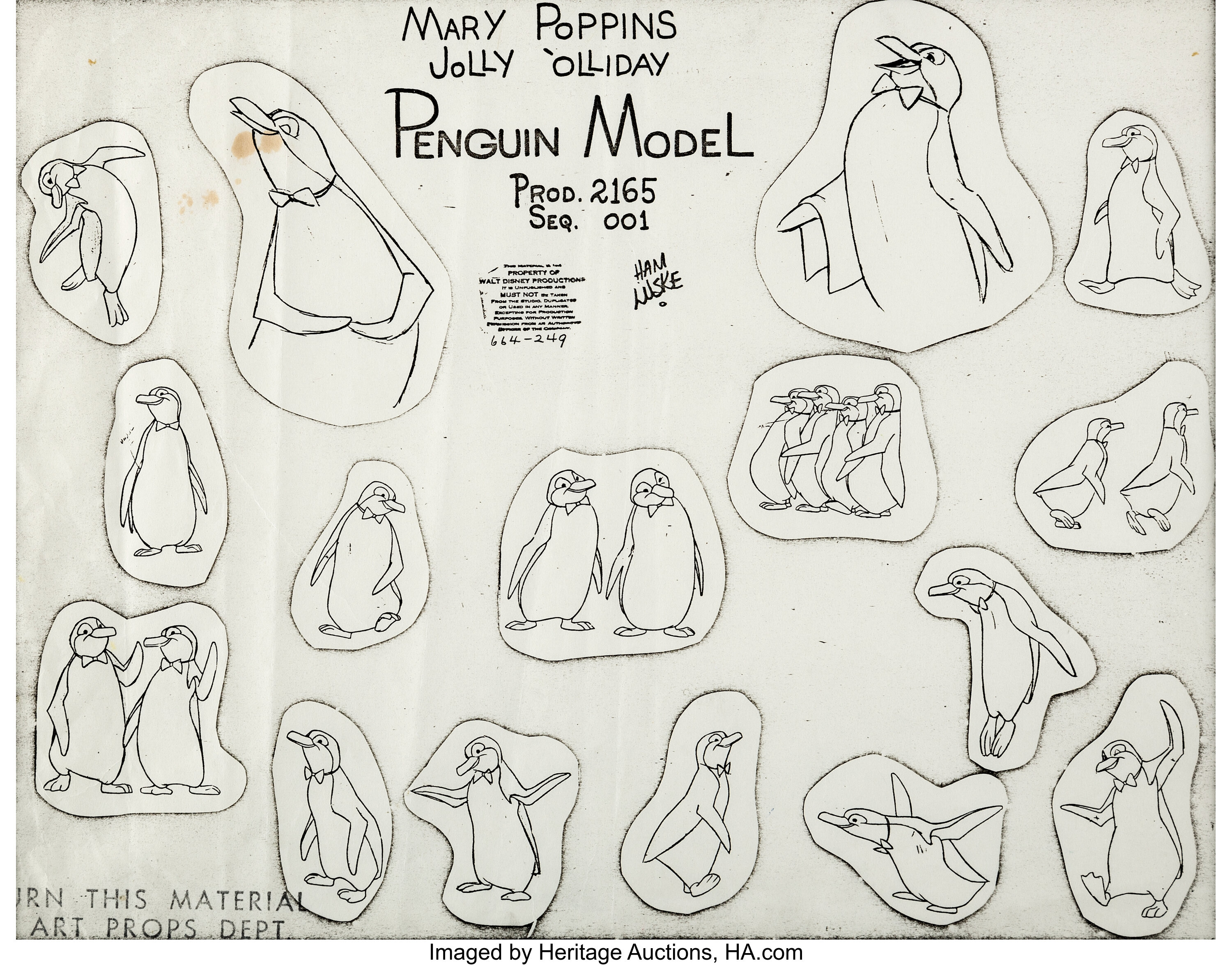 Mary Poppins Penguin Studio Model Sheet (Walt Disney, 1964). ... | Lot  #97214 | Heritage Auctions