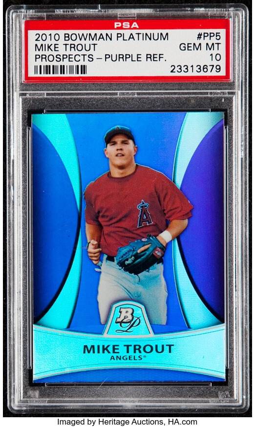 Mike Trout Bowman Paltinum 2010 Prospects Rookie Card 9