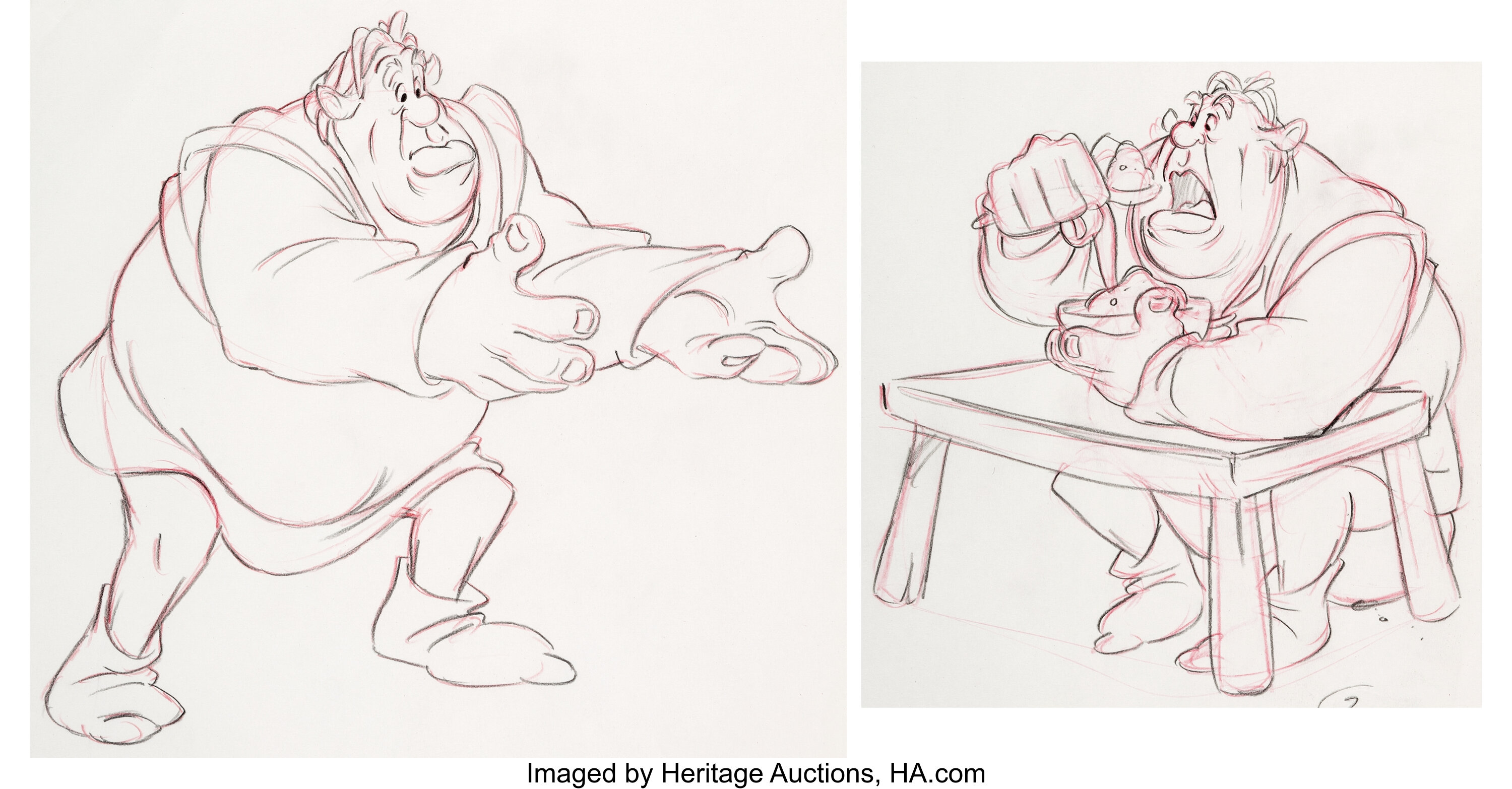 Shrek Early Character Development Drawings Group of 2 (DreamWorks ...