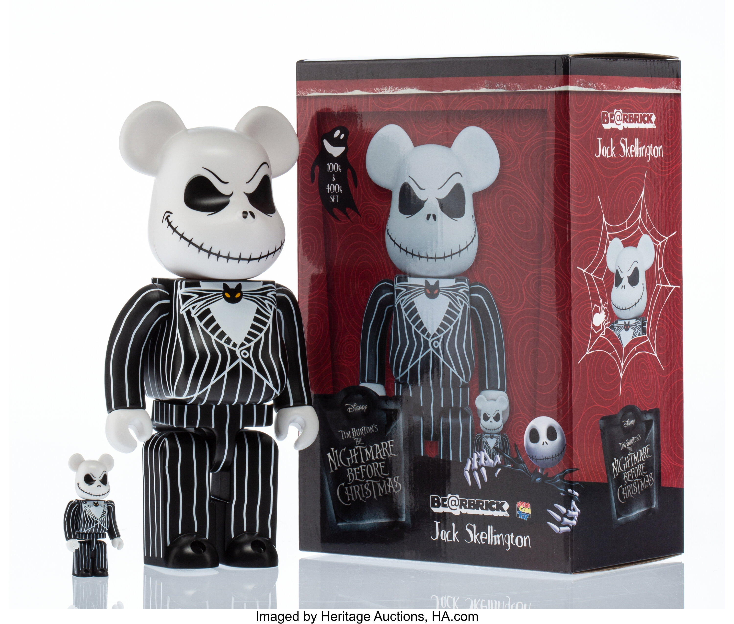 BE@RBRICK X Disney. Jack Skellington 400% and 100%, from The | Lot