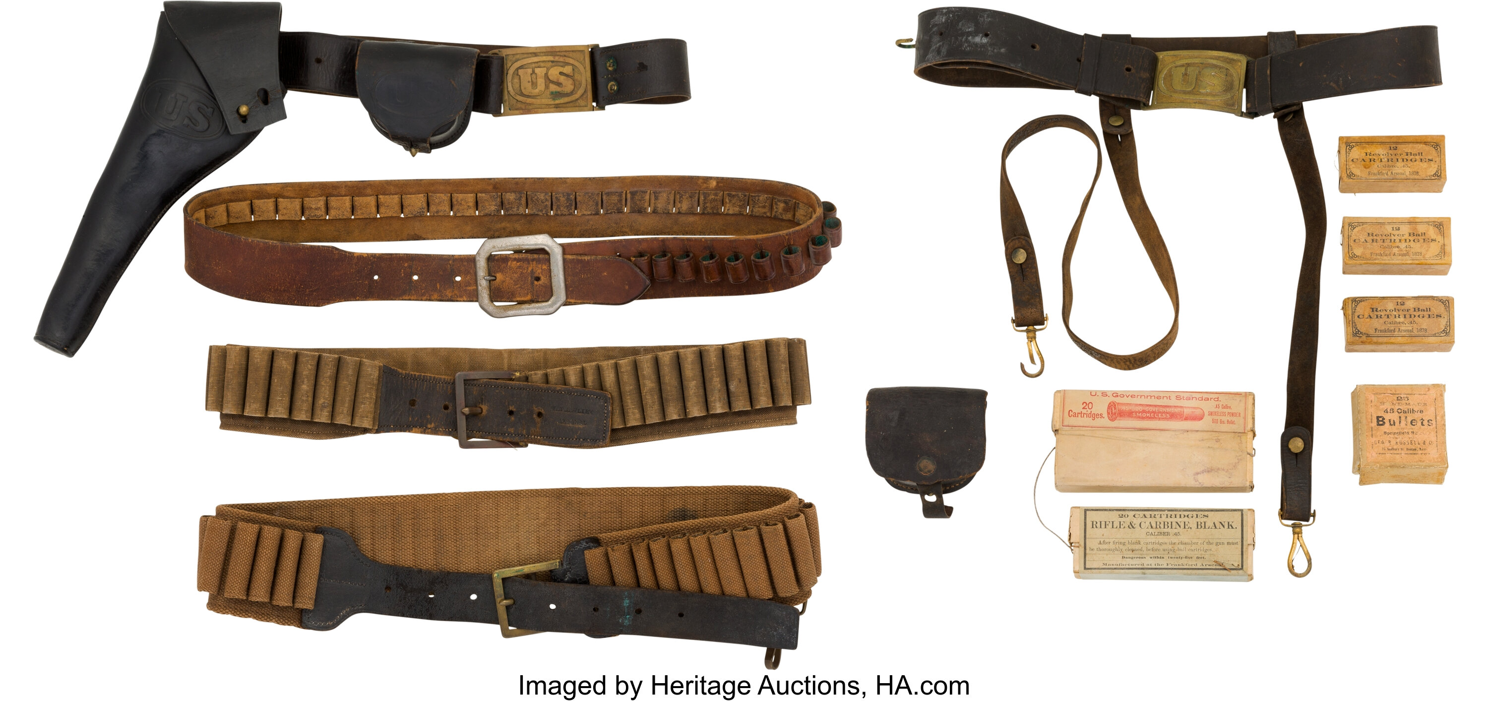 Lot - U.S. Civil War/Indian Wars Era Leather Belt with buckle