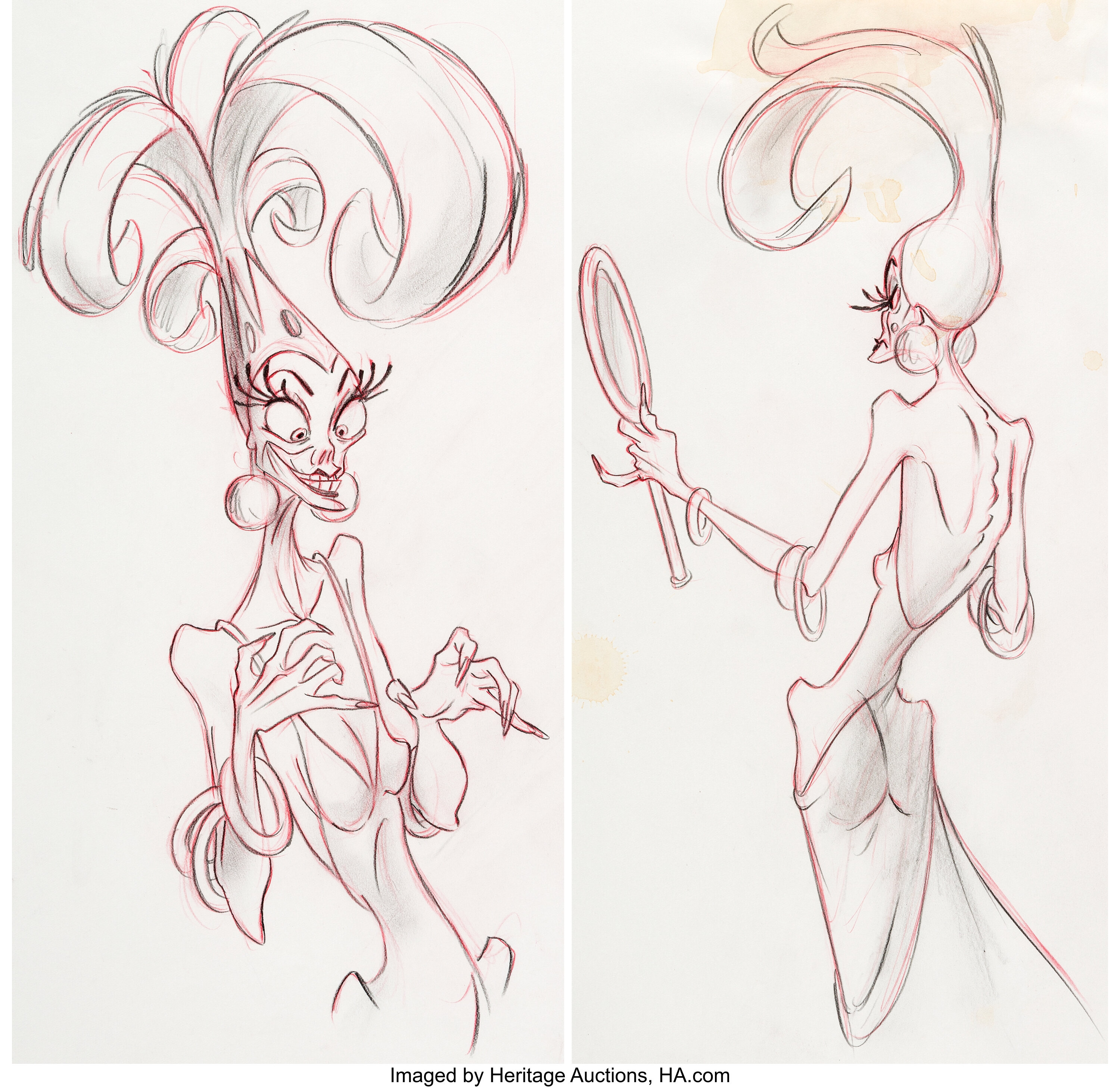 The Emperors New Groove Yzma Character Development Drawings Group Lot 97259 Heritage Auctions 0464