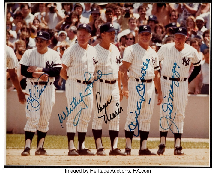 Yogi Berra Mickey Mantle Whitey Ford and Joe DiMaggio New York