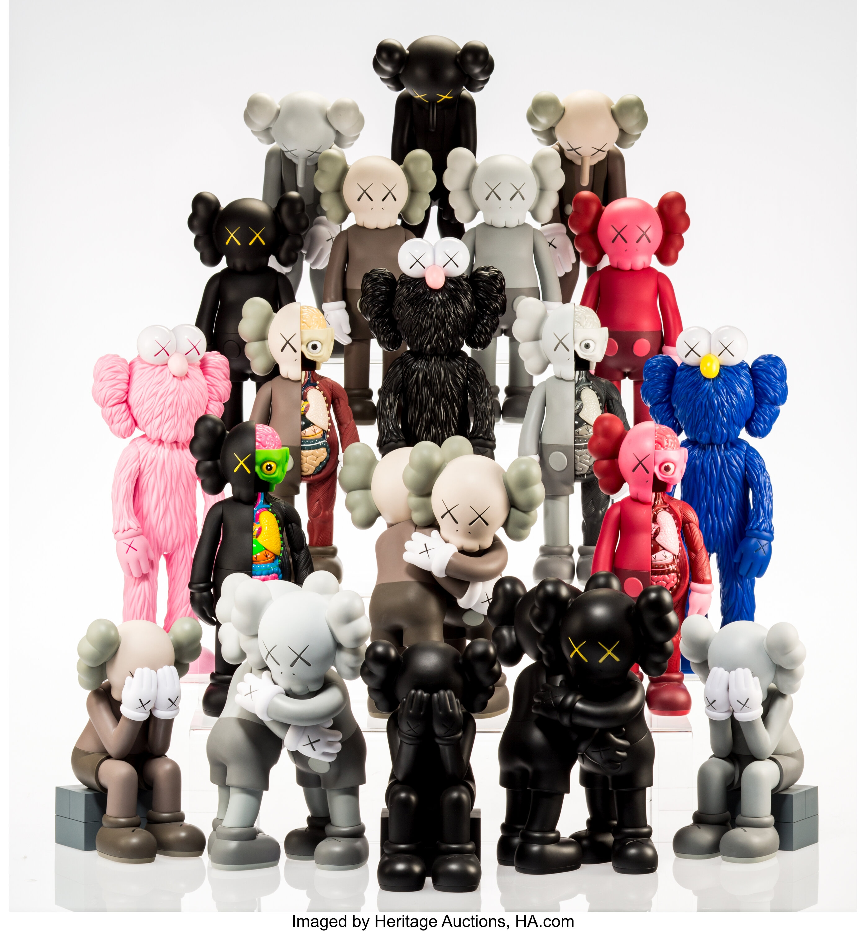 KAWS (American, b. 1974). Set of 20 Kaws Toys, 2016-18. Eight, Lot #66020