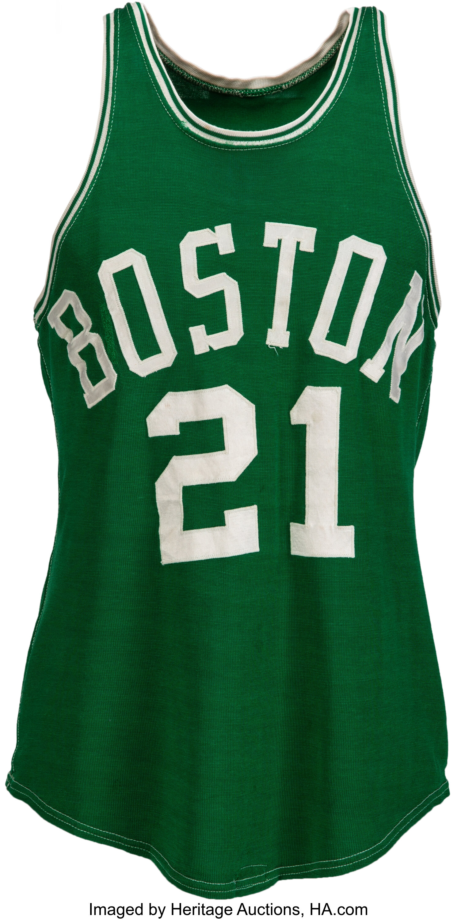 1950's Bill Sharman Game Worn Boston Celtics Jersey, MEARS A10