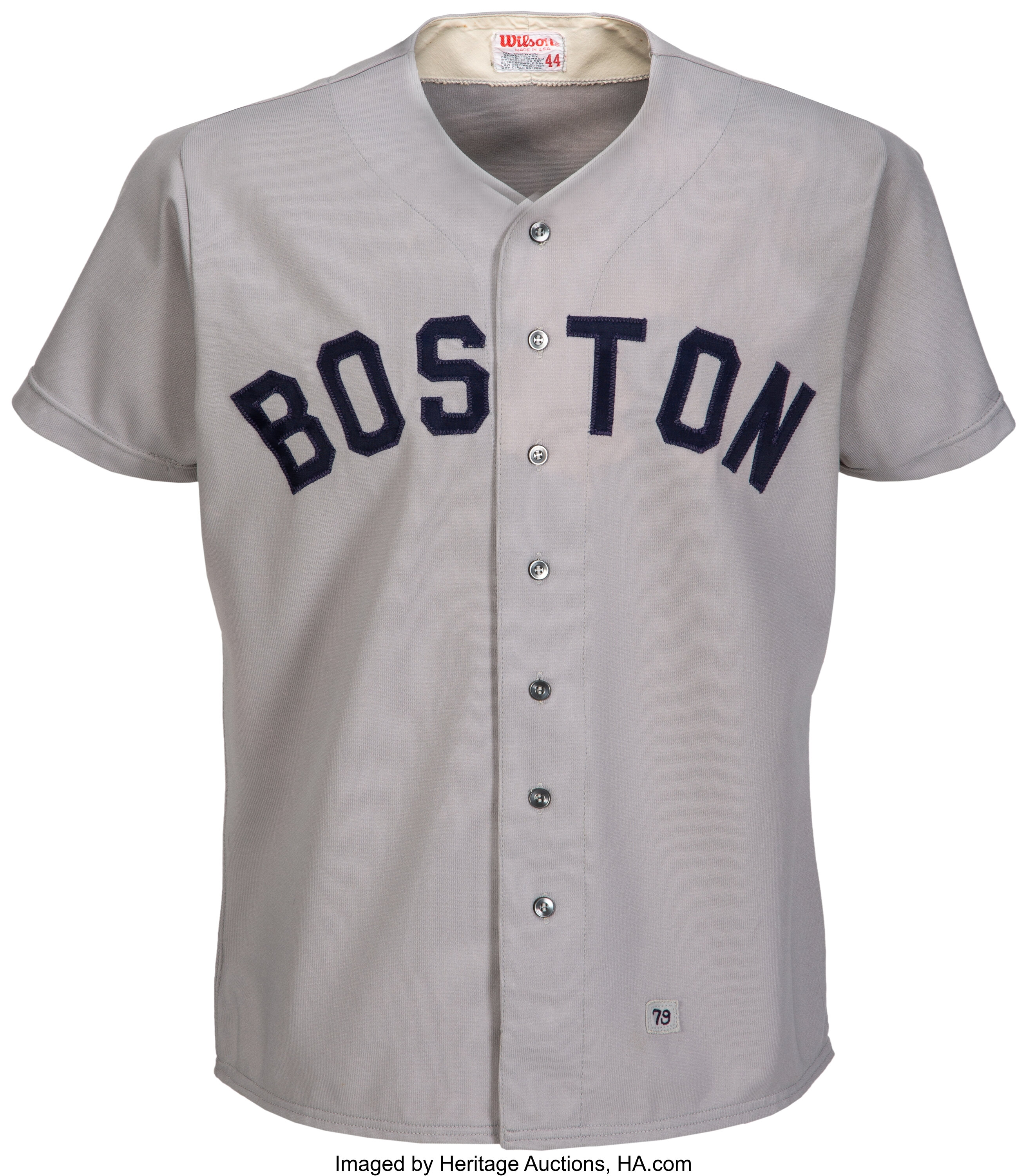 1979 Carlton Fisk Game Worn Boston Red Sox Jersey. Baseball, Lot #80580