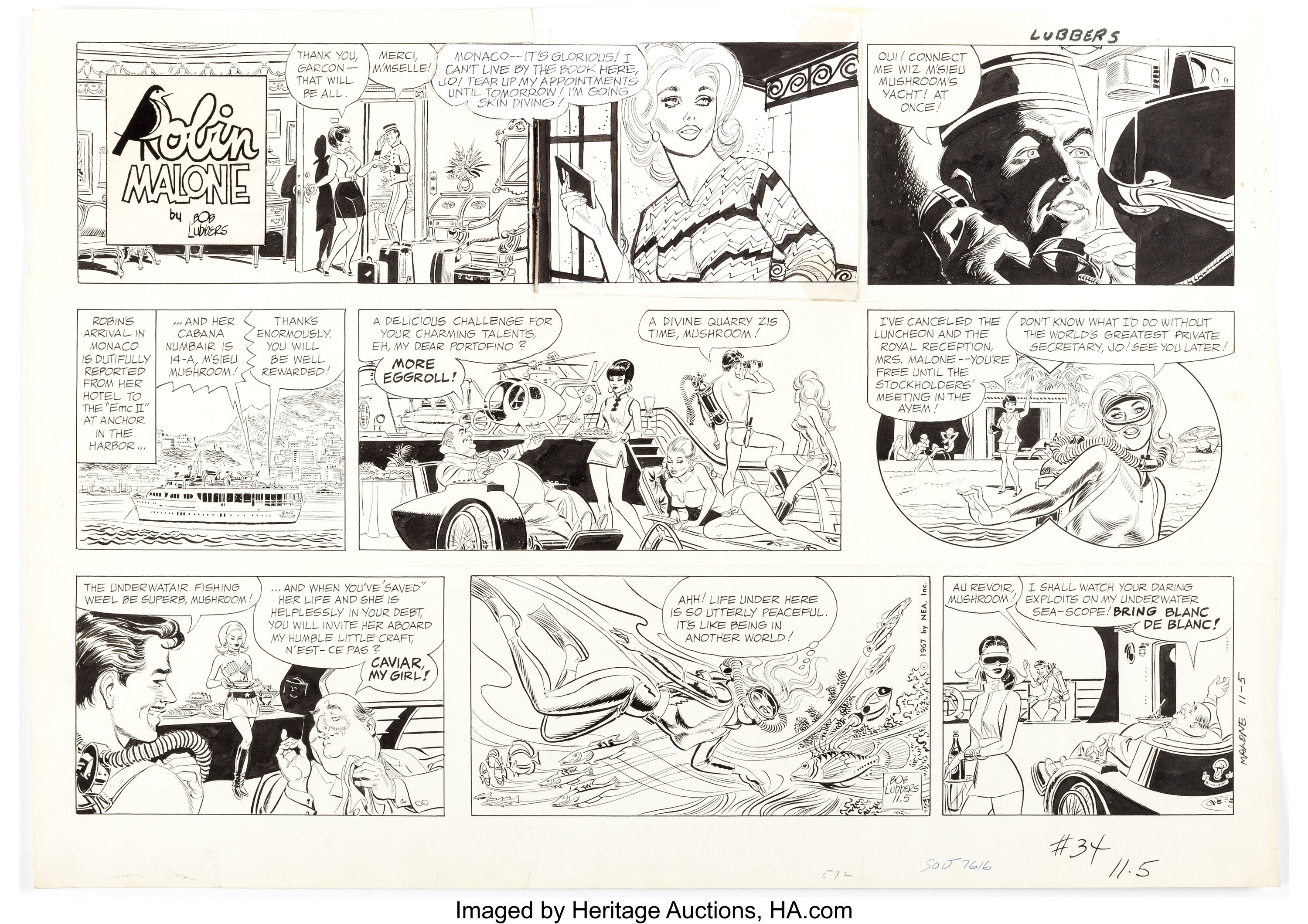 Bob Lubbers Robin Malone Sunday Comic Strip Original Art Dated Lot 14116 Heritage Auctions 6681