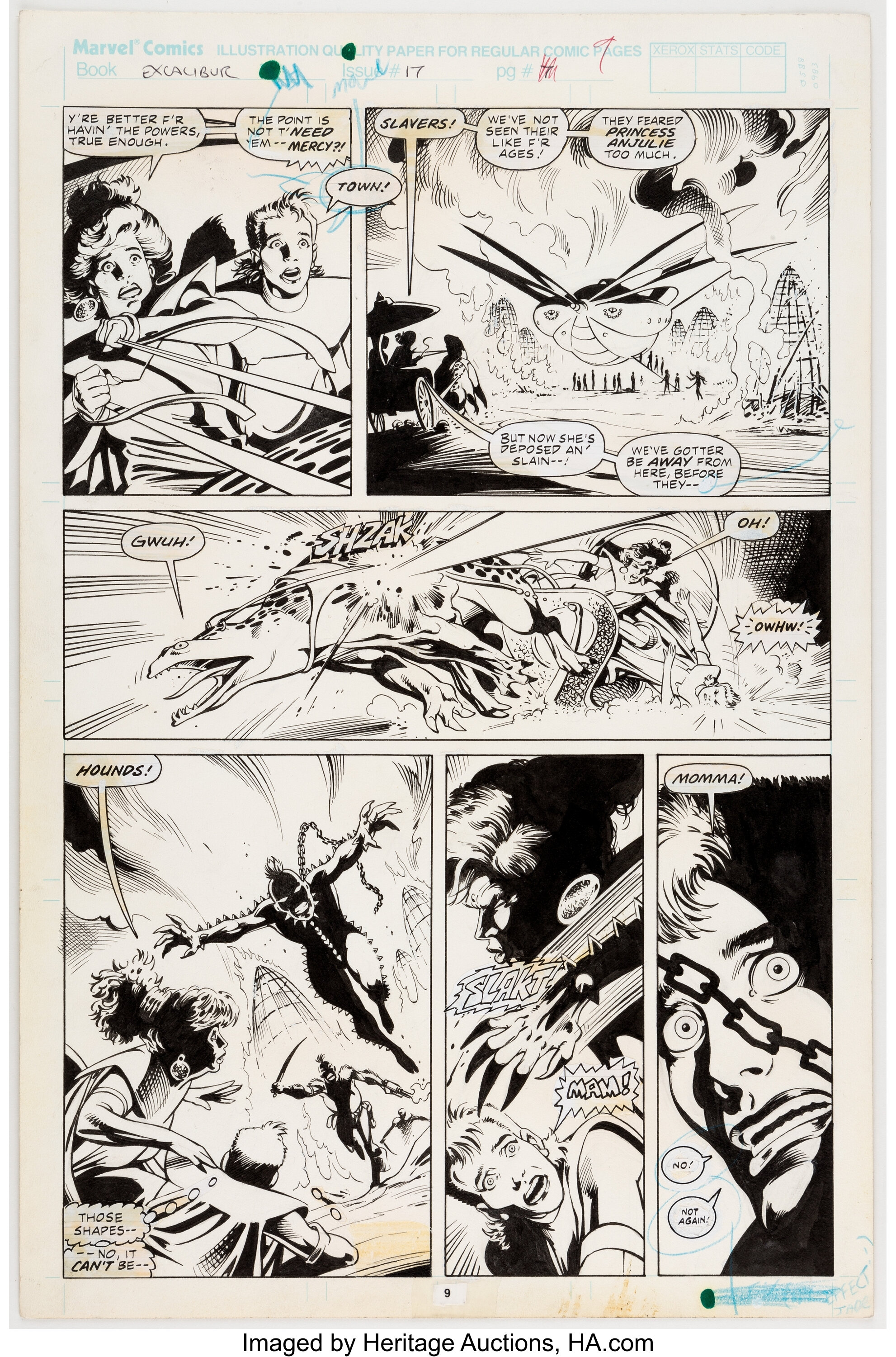 Alan Davis and Paul Neary Excalibur #17 Story Page 7 Original Art | Lot ...