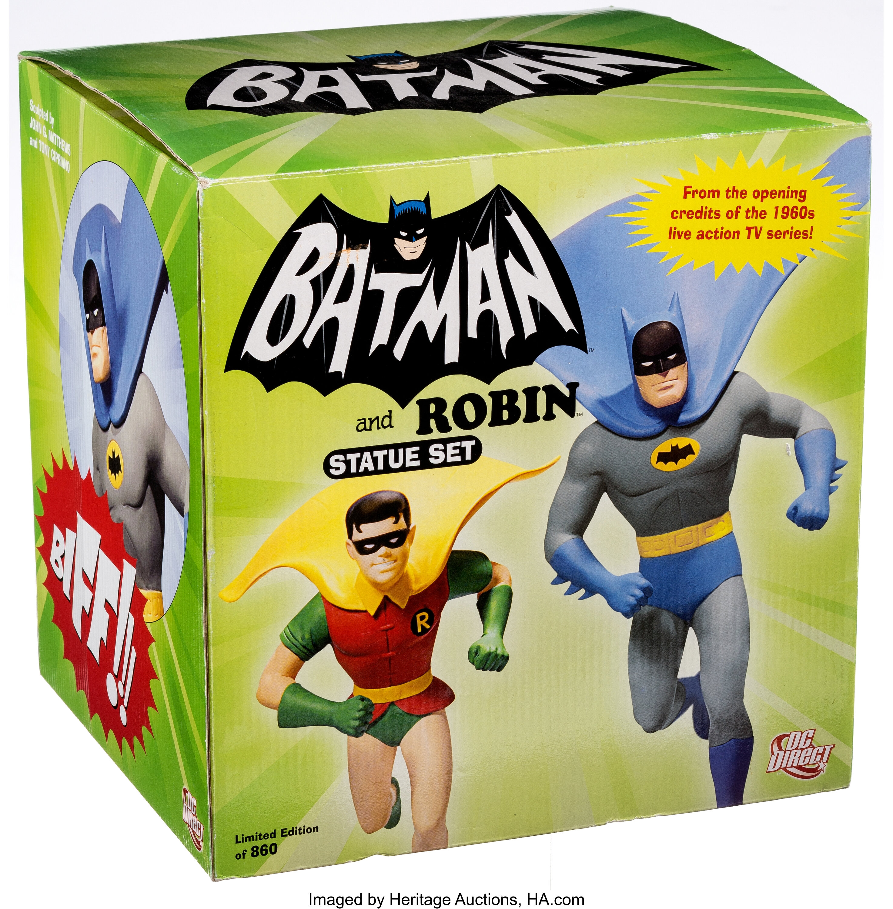 BATMAN Classic TV Series BATMAN And ROBIN Sculpture With An