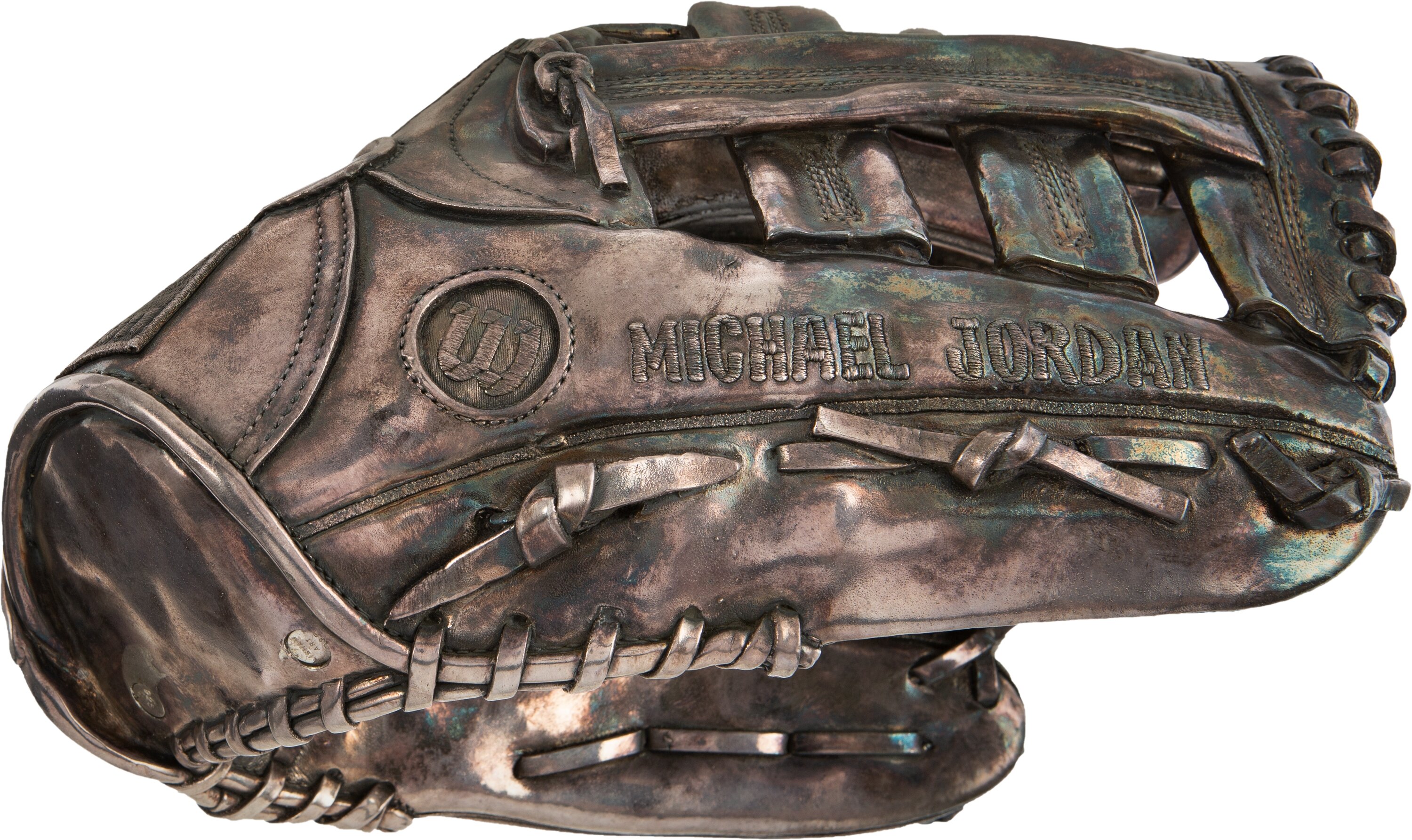 1995 Michael Jordan Silver Baseball Glove Created for his 32nd, Lot #80298