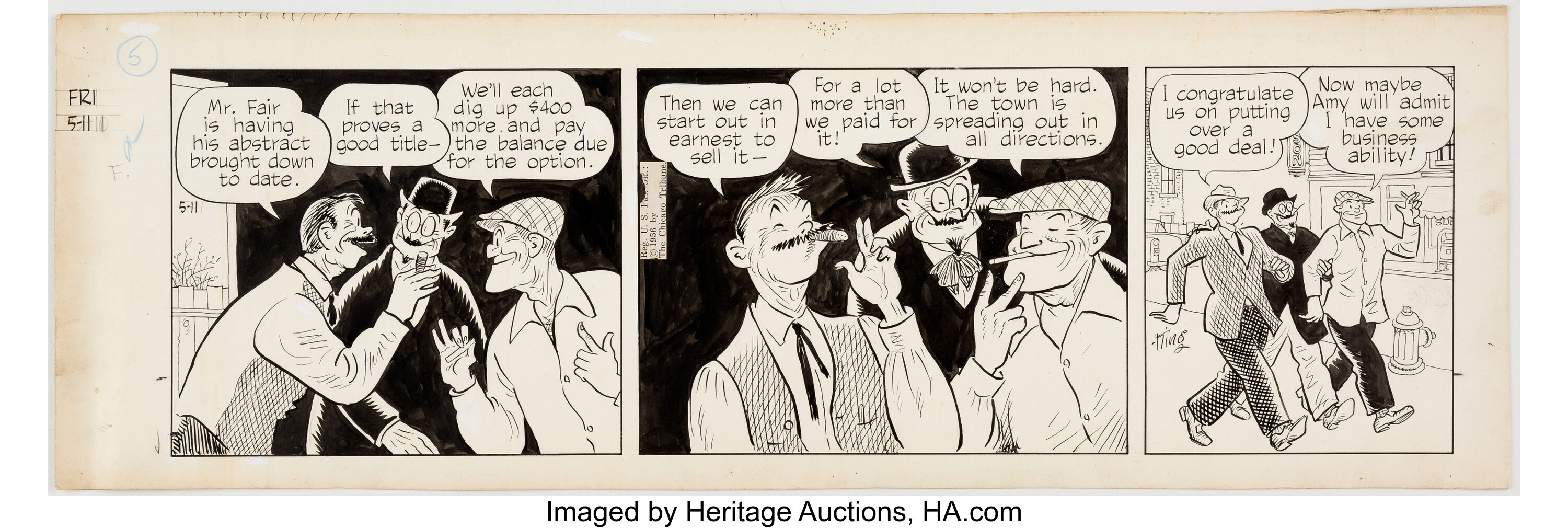 Frank King Gasoline Alley Daily Comic Strip Original Art (Chicago | Lot ...