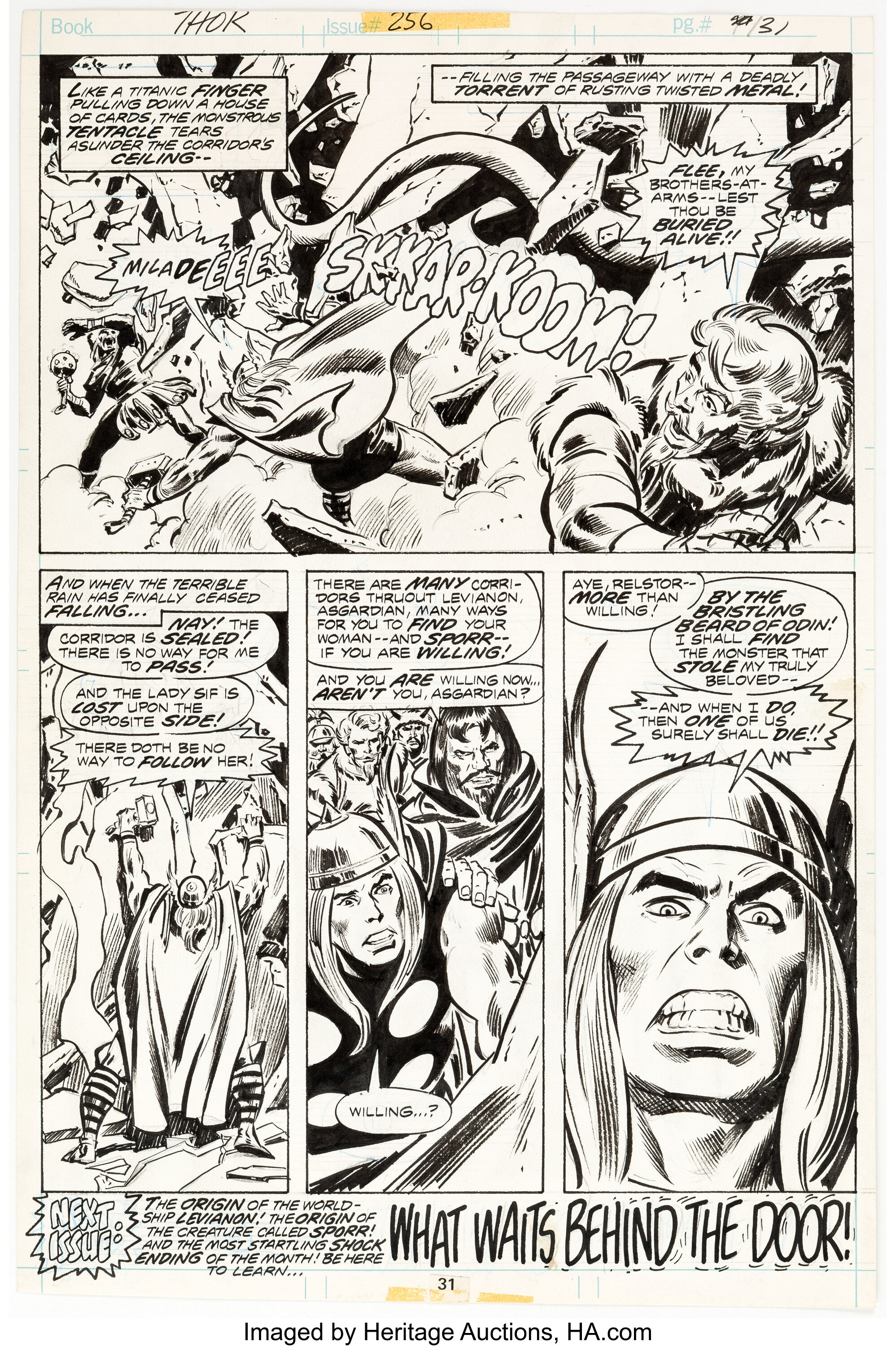 John Buscema and Tony DeZuniga Thor #256 Story Page 17 Original Art ...