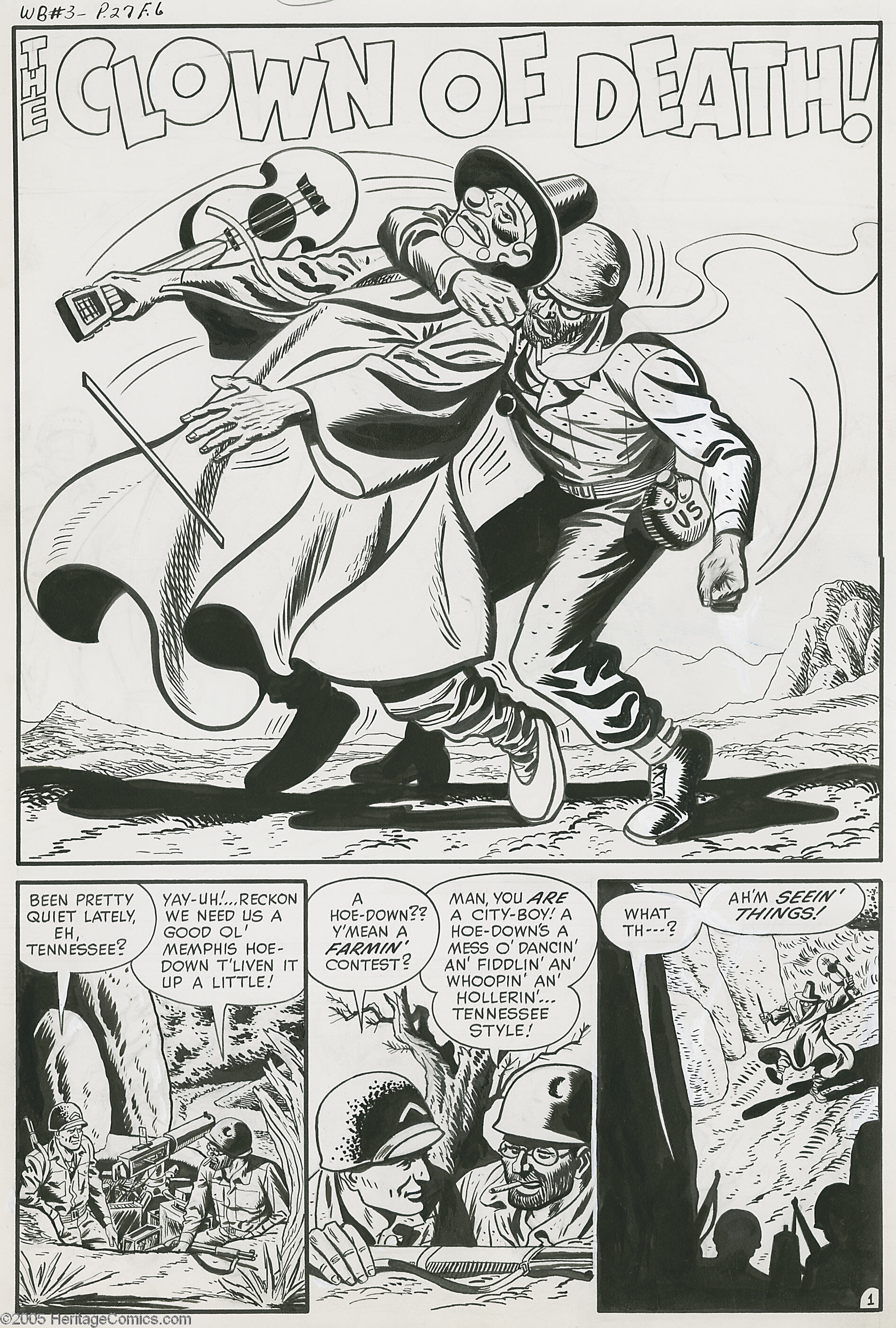 Manny Stallman - War Battles #3 Complete 4-page Story "Clown of | Lot ...