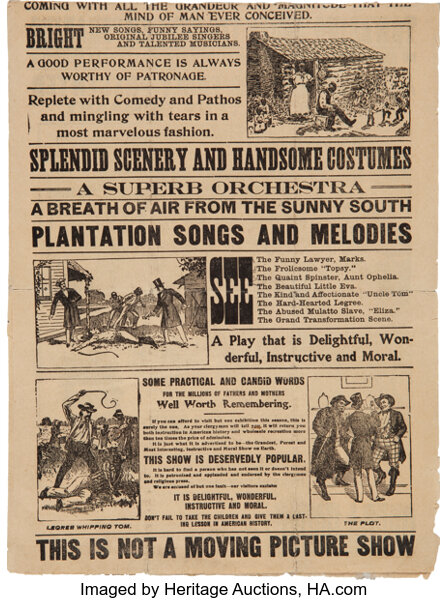 Broadside For A Theatrical Production Of Uncle Tom S Cabin