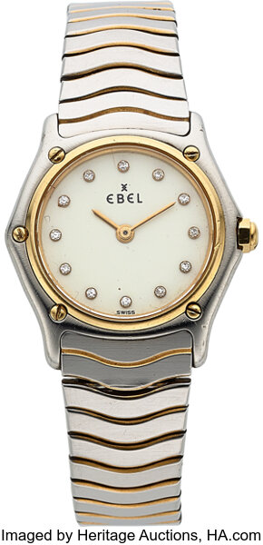 Ebel Ladies Sport Classique Diamond Dial Stainless Steel and 18K