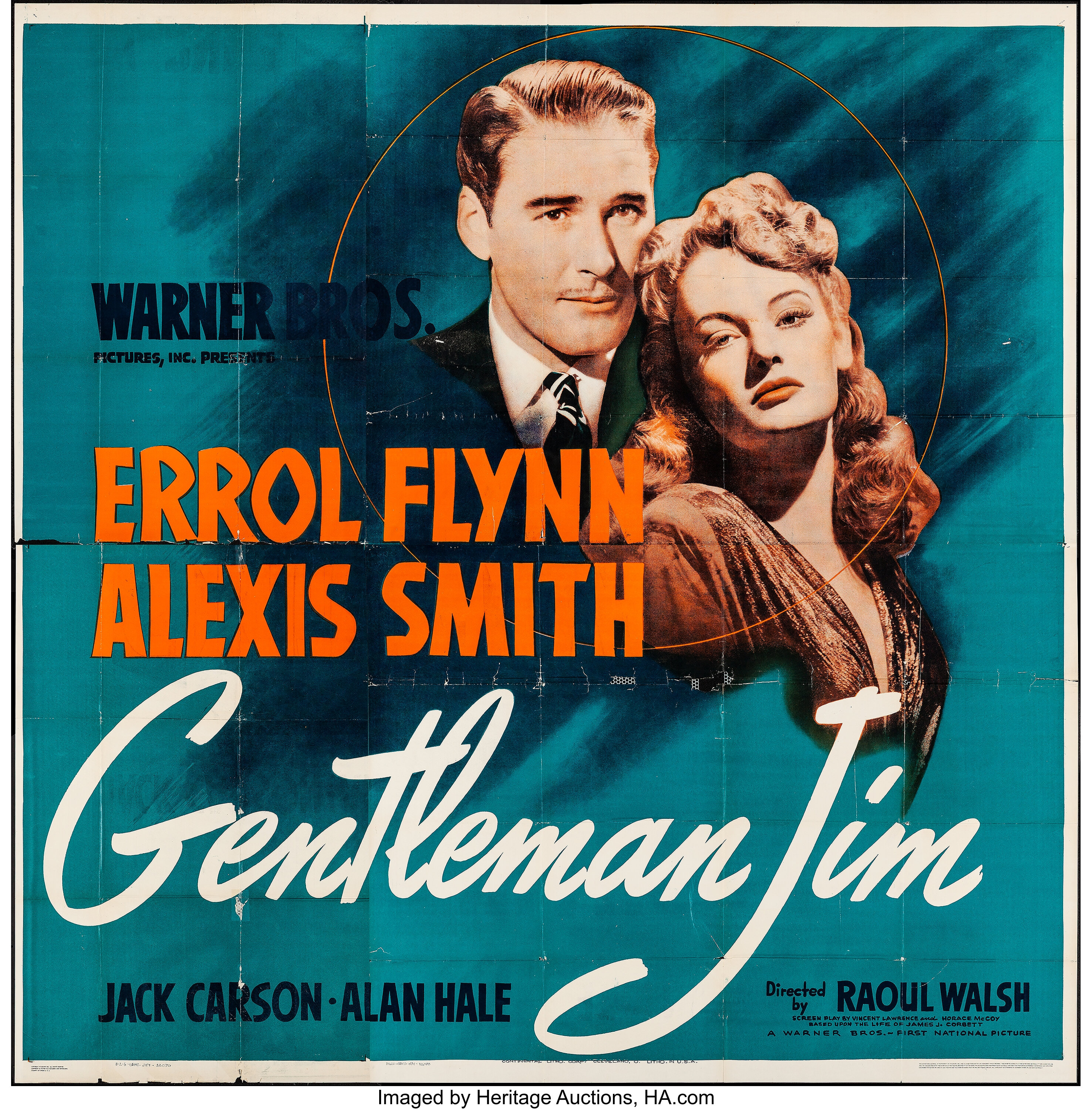 Gentleman Jim (Warner Brothers, 1942). Folded, Fine. Six Sheet (79