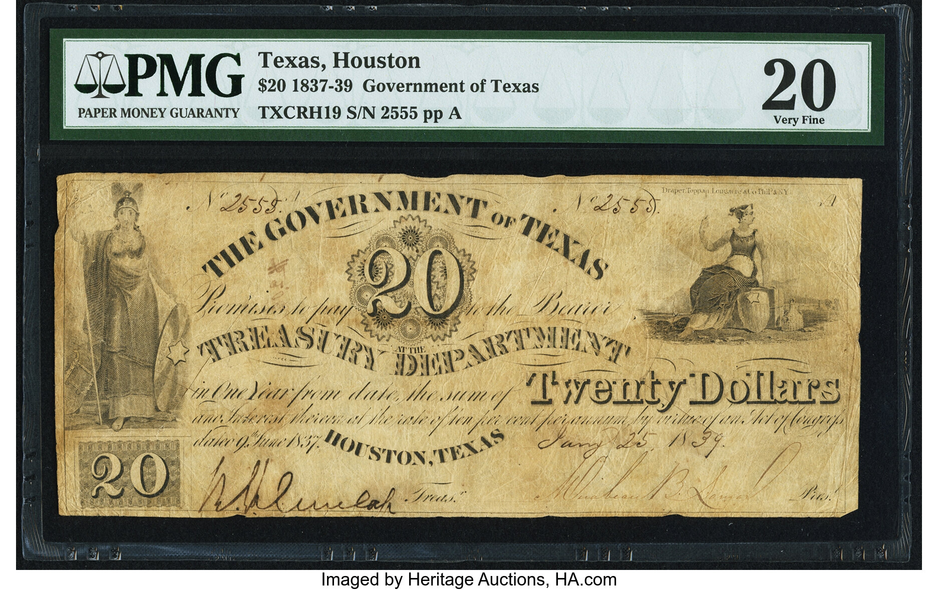 Houston Tx Government Of Texas Jan 25 19 Cr H19 Medlar Lot 8 Heritage Auctions