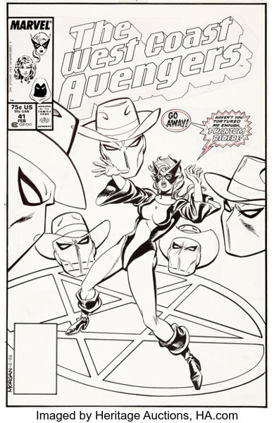 Original Comic Art:Covers, Tom Morgan West Coast Avengers #41 Cover Original Art(Marvel, 1989)....