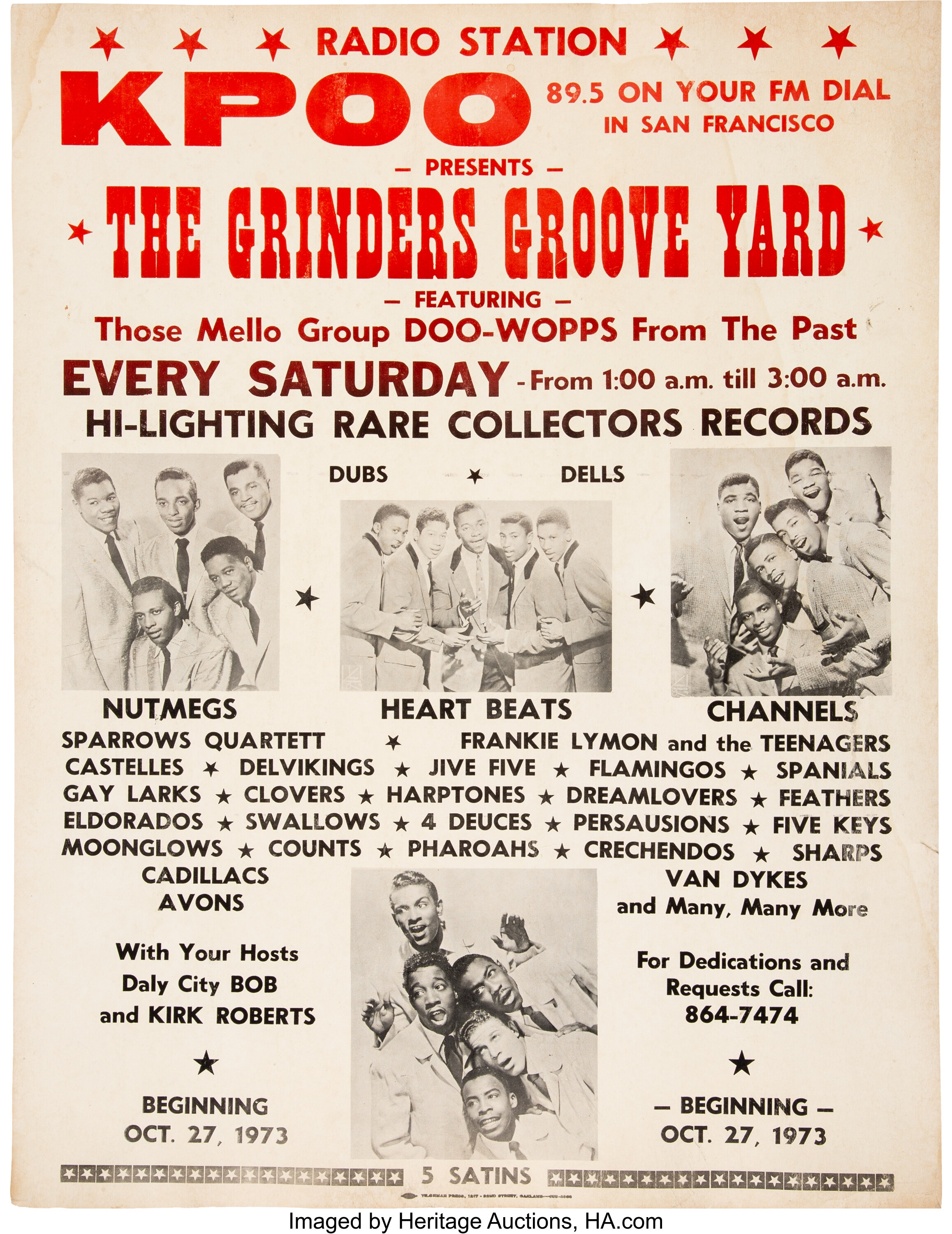 KPOO Radio Presents The Grinders Groove Yard Poster.... | Lot #47241 |  Heritage Auctions