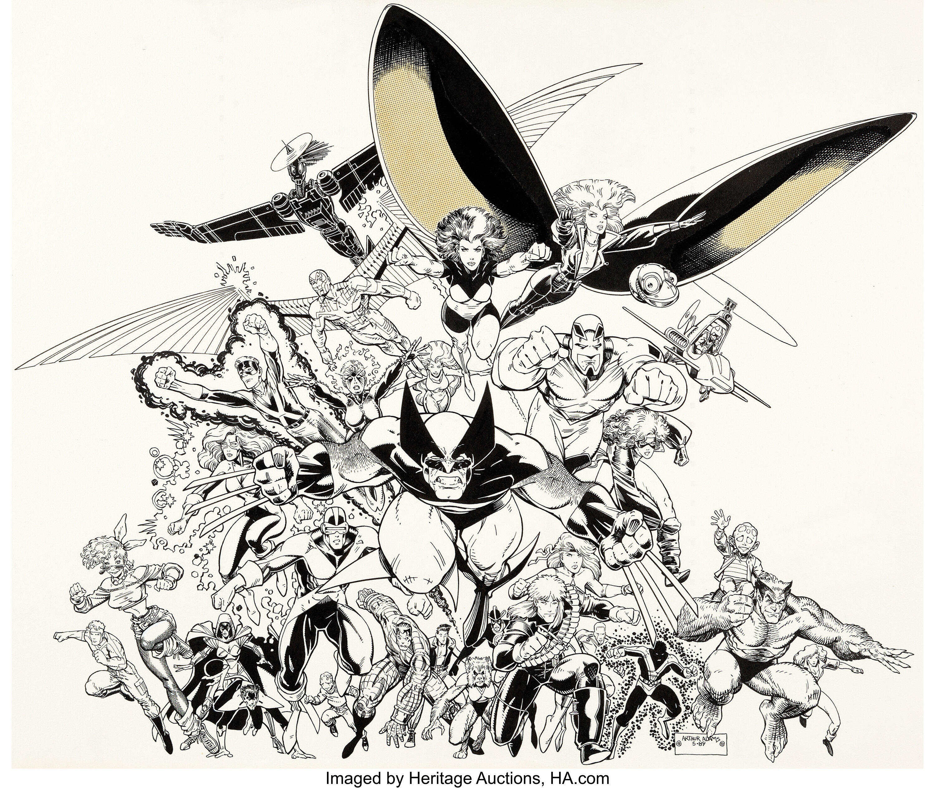 Arthur Adams Mutants X Men Related Poster Illustration Original Art Lot Heritage Auctions