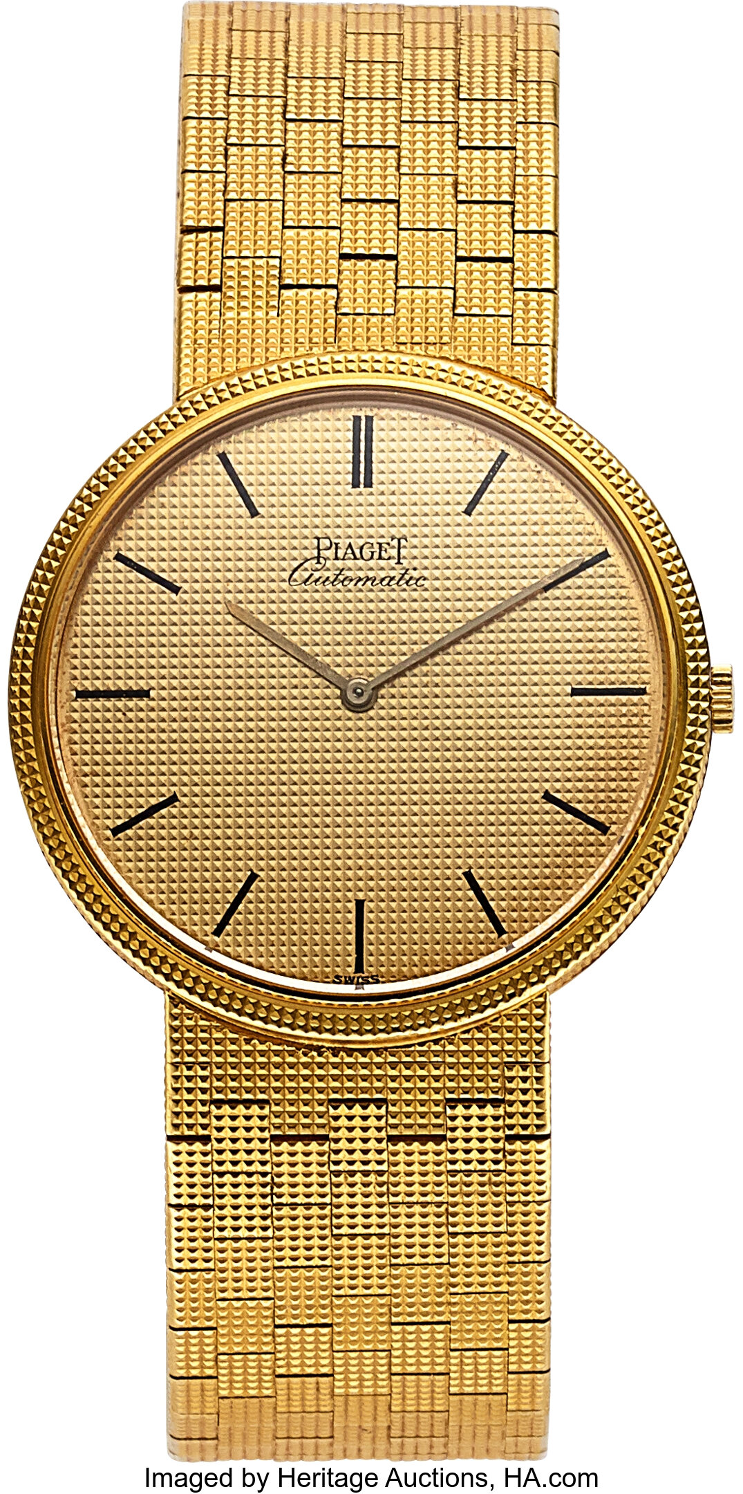 Piaget Gold Wristwatch Ref 12601 C4 circa 1985 with Box and