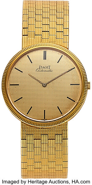 Piaget Gold Wristwatch Ref 12601 C4 circa 1985 with Box and