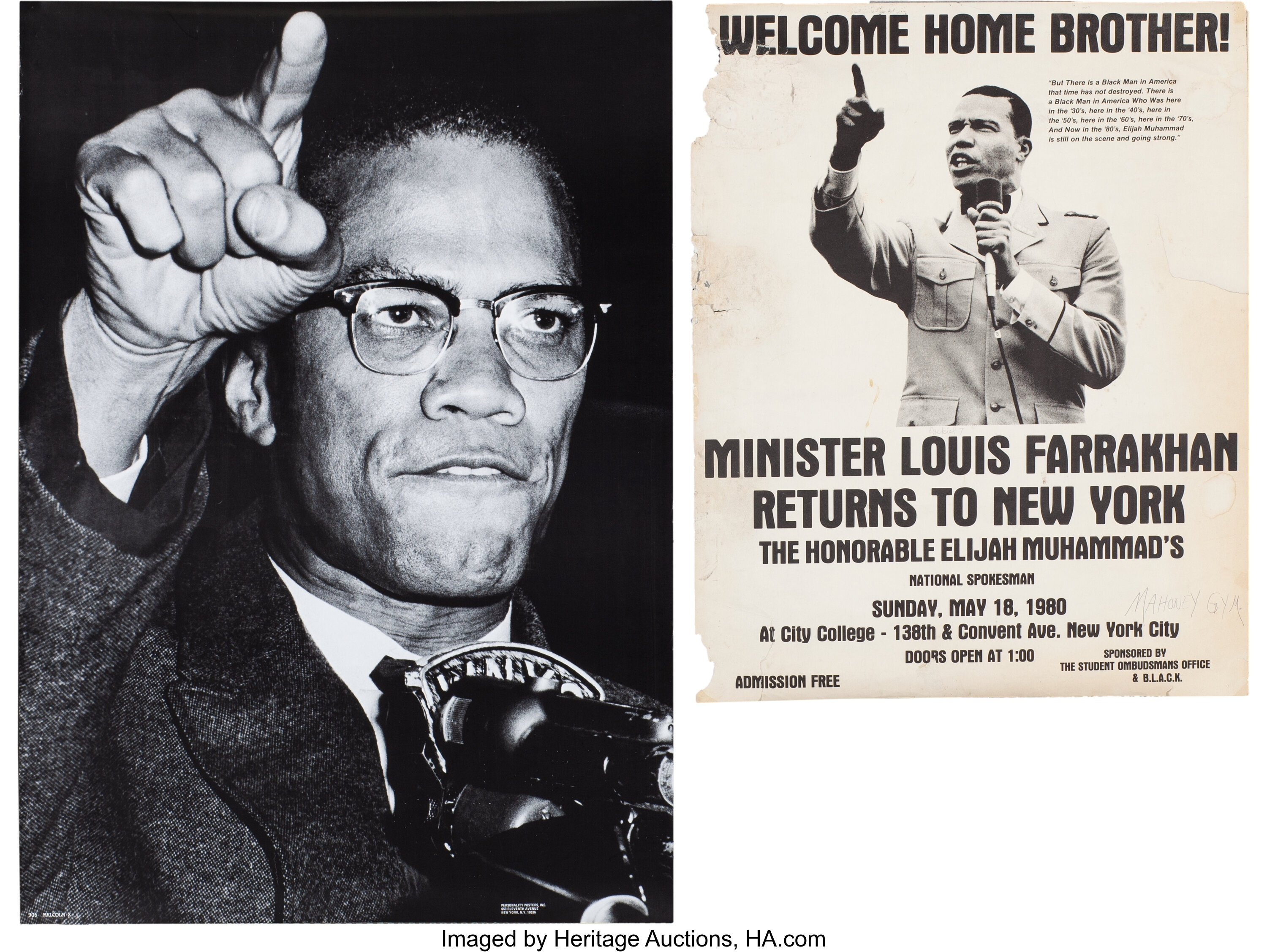 Nation Of Islam Malcolm X And Louis Farrakhan Posters Lot 47138 Heritage Auctions