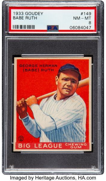 Lot Detail - 1933 Goudey #149 Babe Ruth Signed Card – PSA/DNA 8