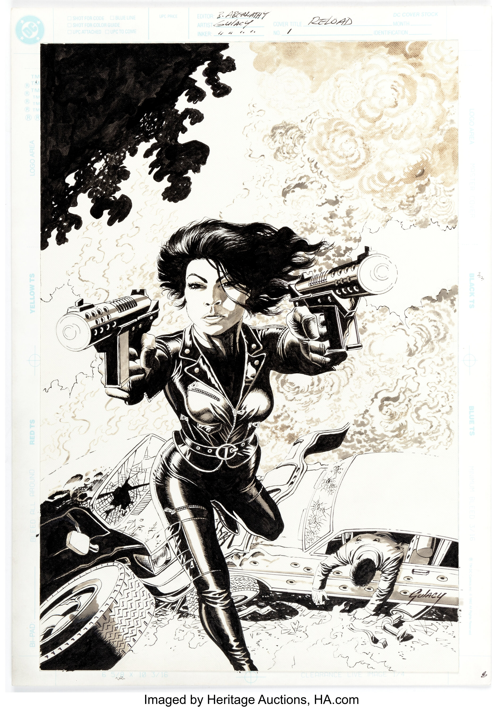 Paul Gulacy and Jimmy Palmiotti Reload #1 Cover Original Art (DC, | Lot ...