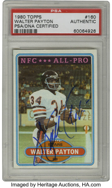 1980 Walter Payton Topps Football Card 160 Chicago Bears 