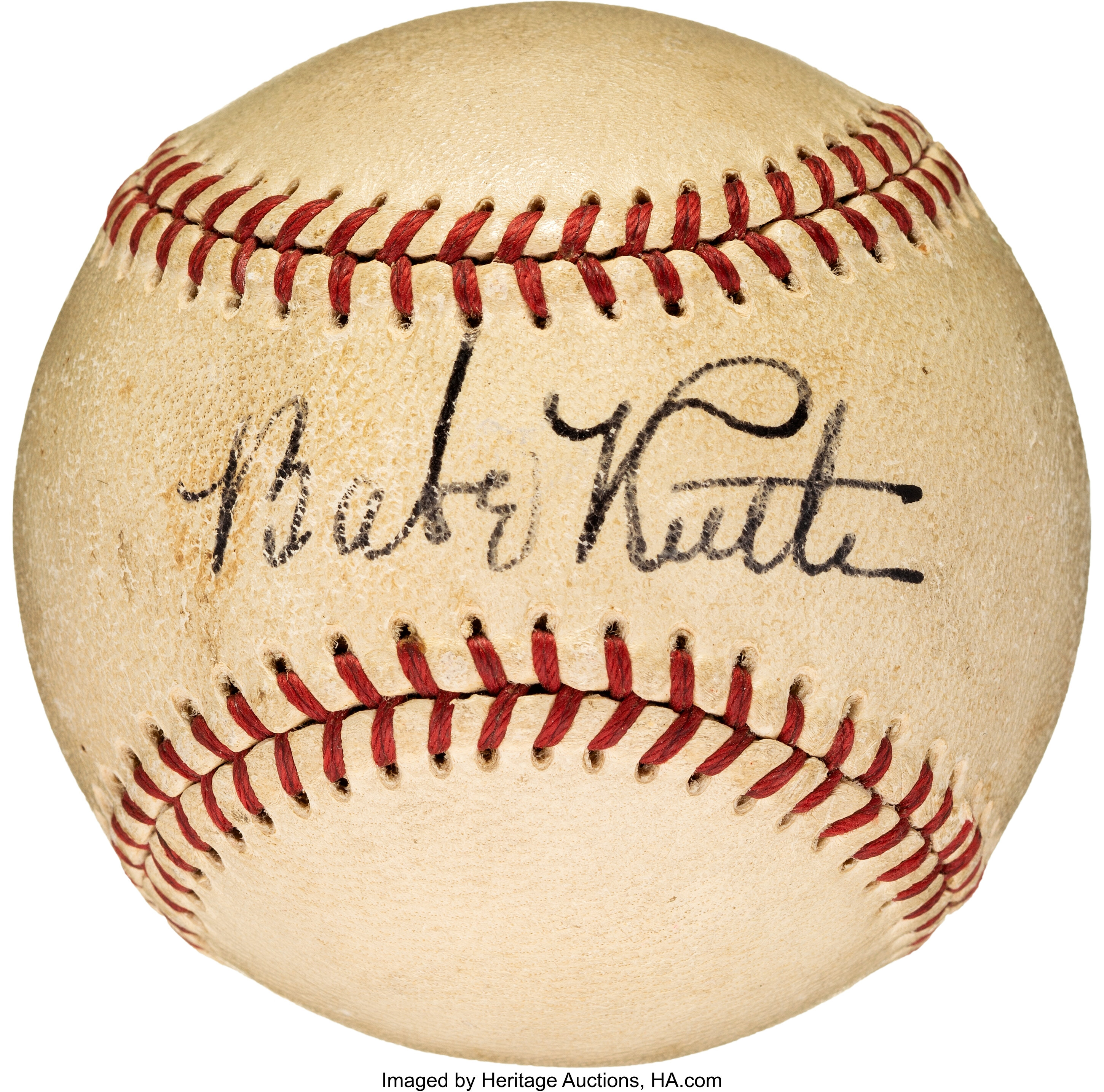 Sold at Auction: Babe Ruth signed 1940s OAL, William Harridge Ball