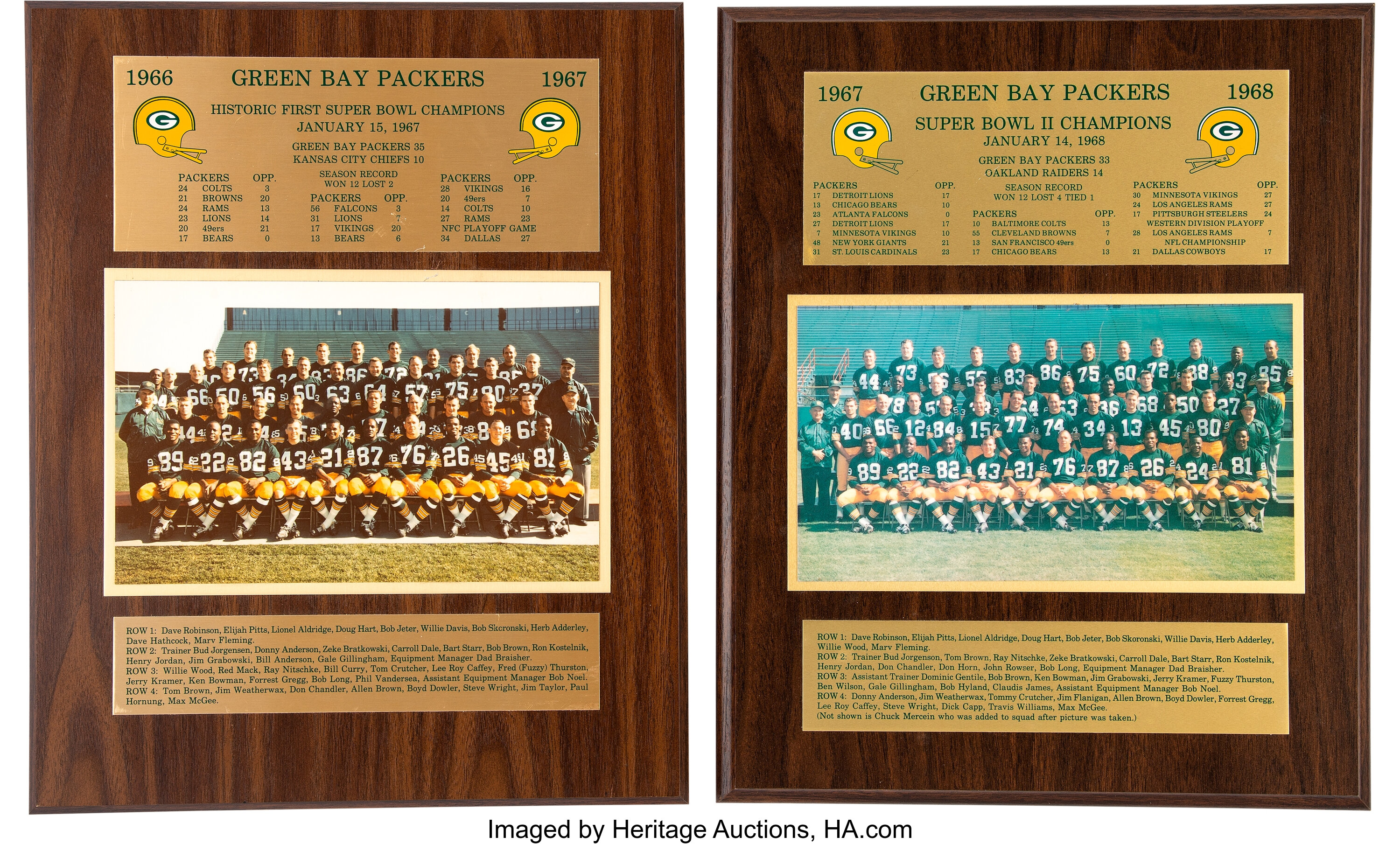 Green Bay Packers Heritage Jersey Collection plaque