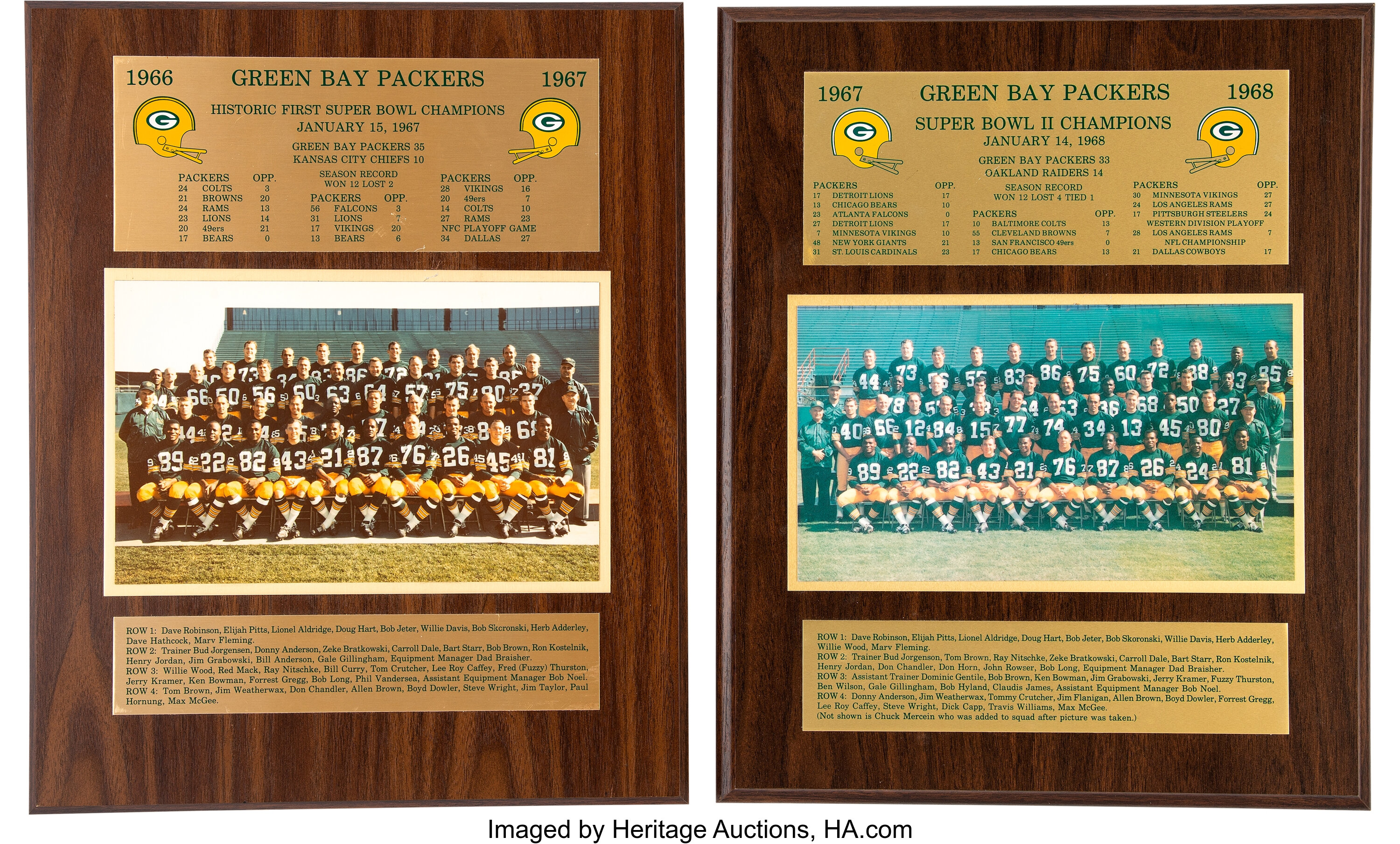 Lot Detail - 1966 Super Bowl Champion Green Bay Packers 28 x 4 x 7  Figural Display