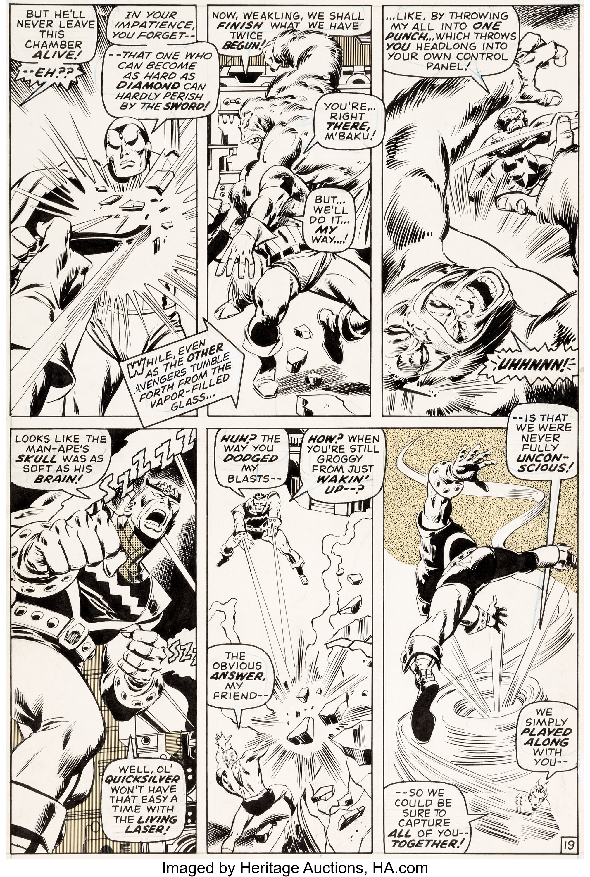 John Buscema and Tom Palmer Avengers #79 Story Page 19 Original Art ...