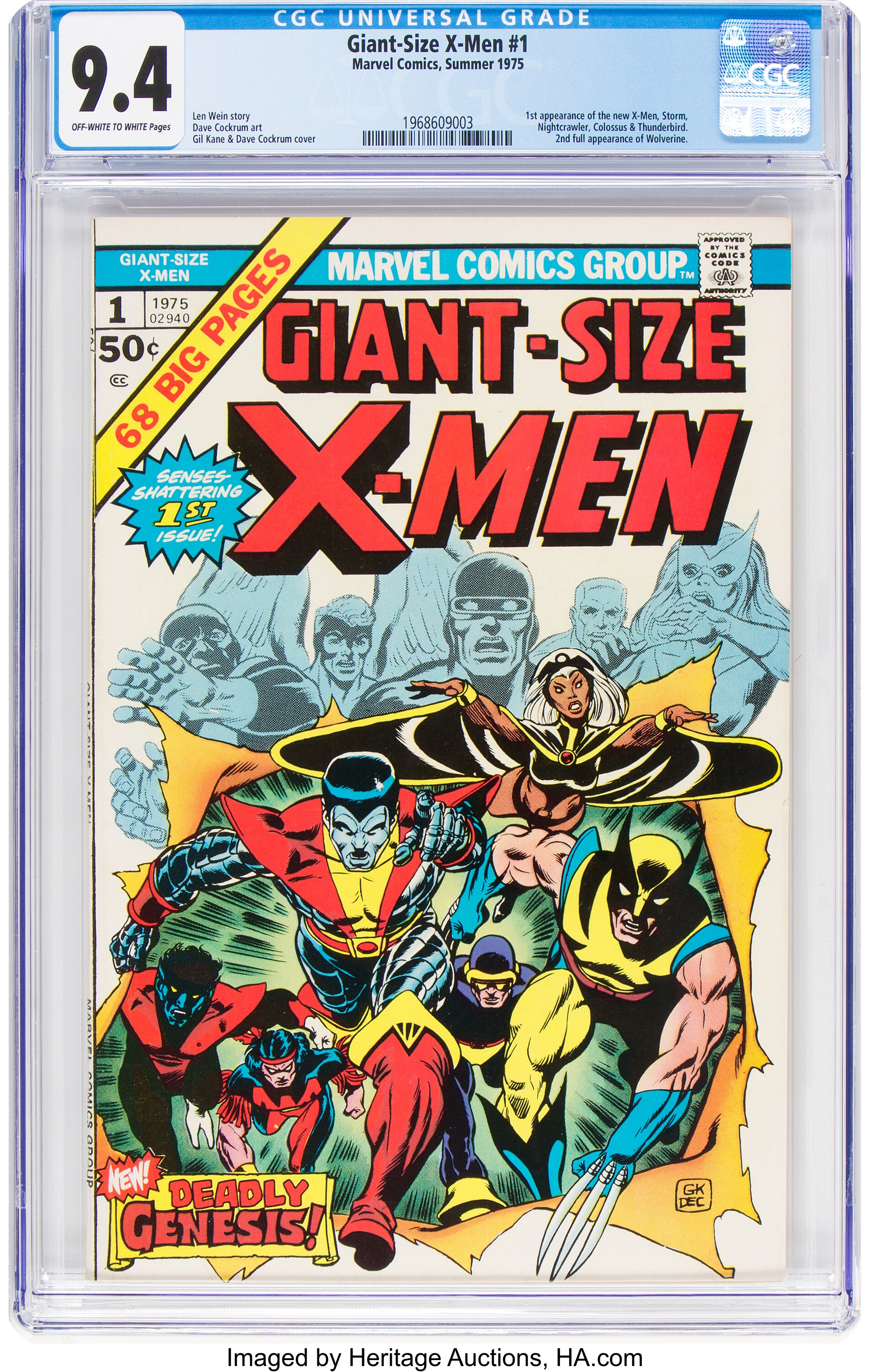 Giant Size X Men 1 Marvel 1975 Cgc Nm 9 4 Off White To White Lot Heritage Auctions