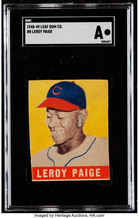 Baseball card for rookie Leroy Satchel Paige