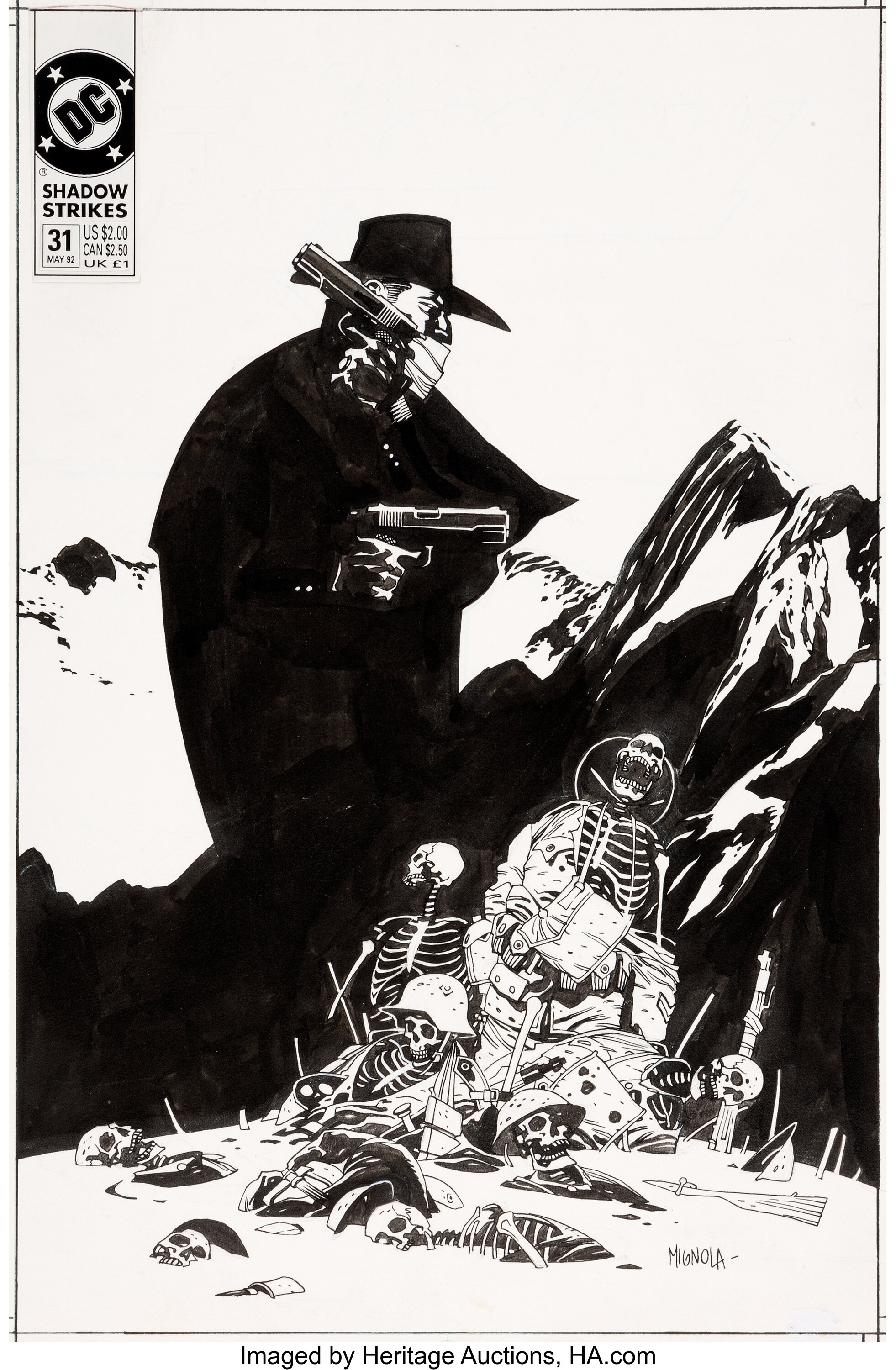 Mike Mignola The Shadow Strikes! #31 Cover Original Art (DC, | Lot ...